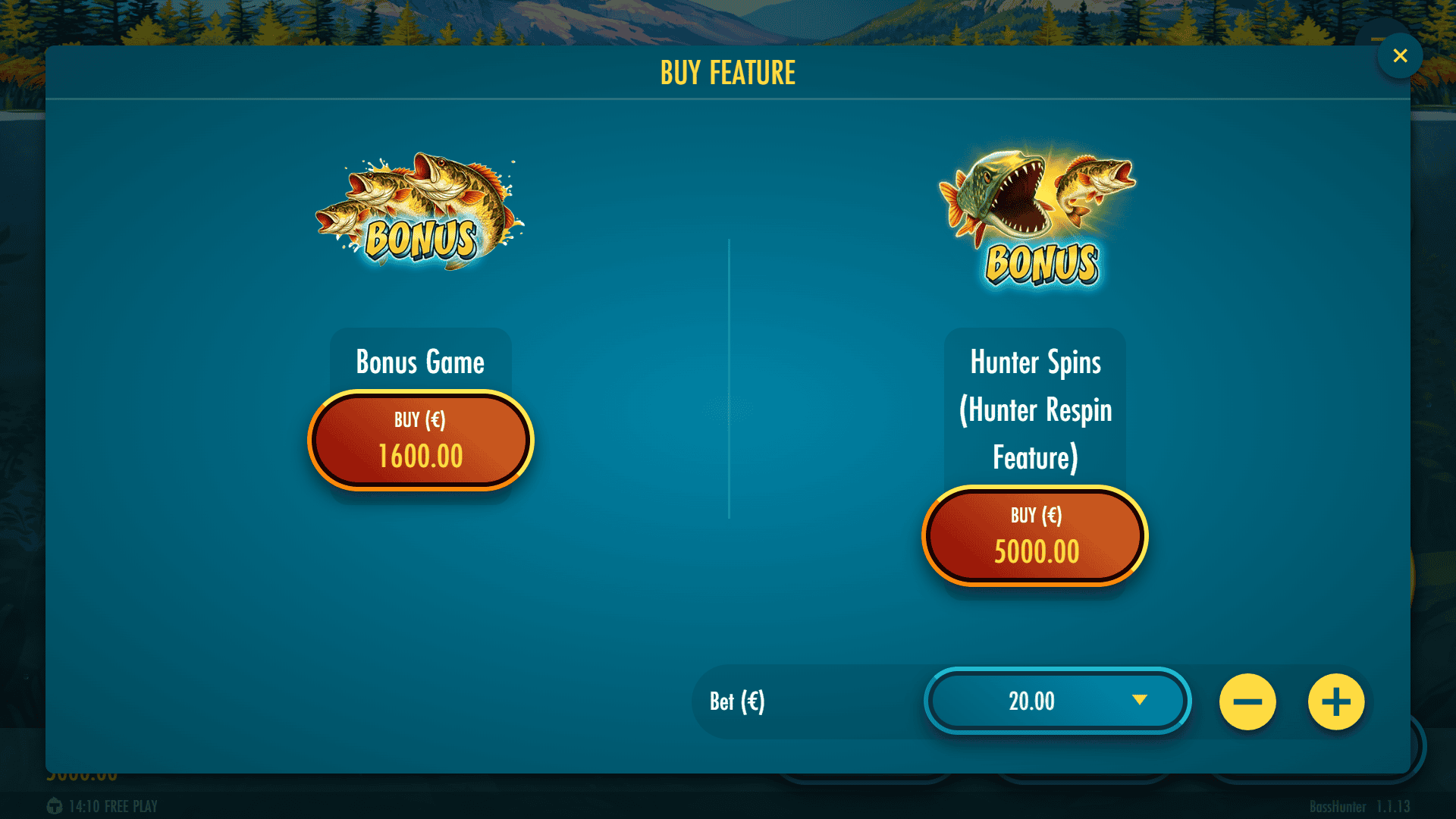 Bass Hunter bonus buy menu