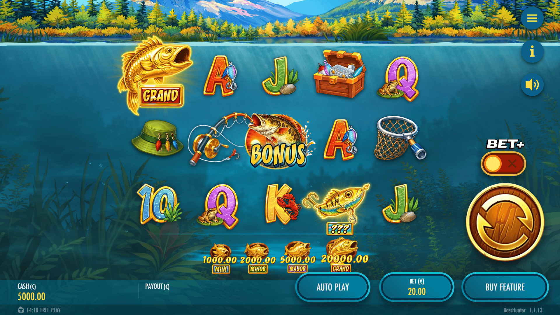 Bass Hunter slot gameplay reels
