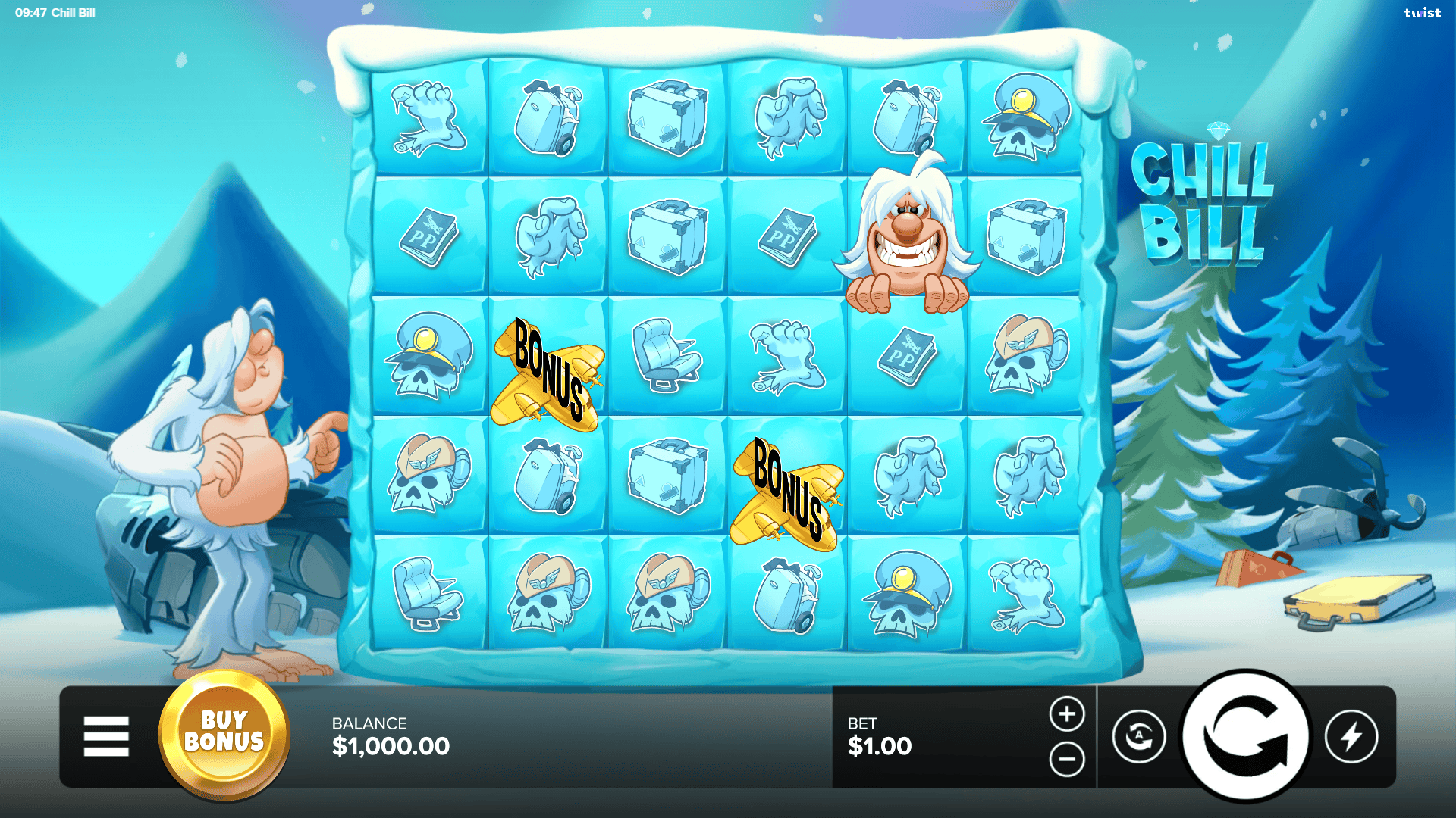 Chill Bill slot gameplay reels