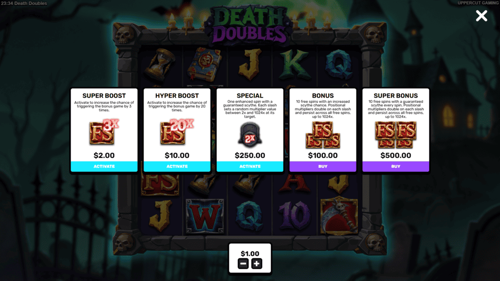 Uppercut death doubles bonus buy
