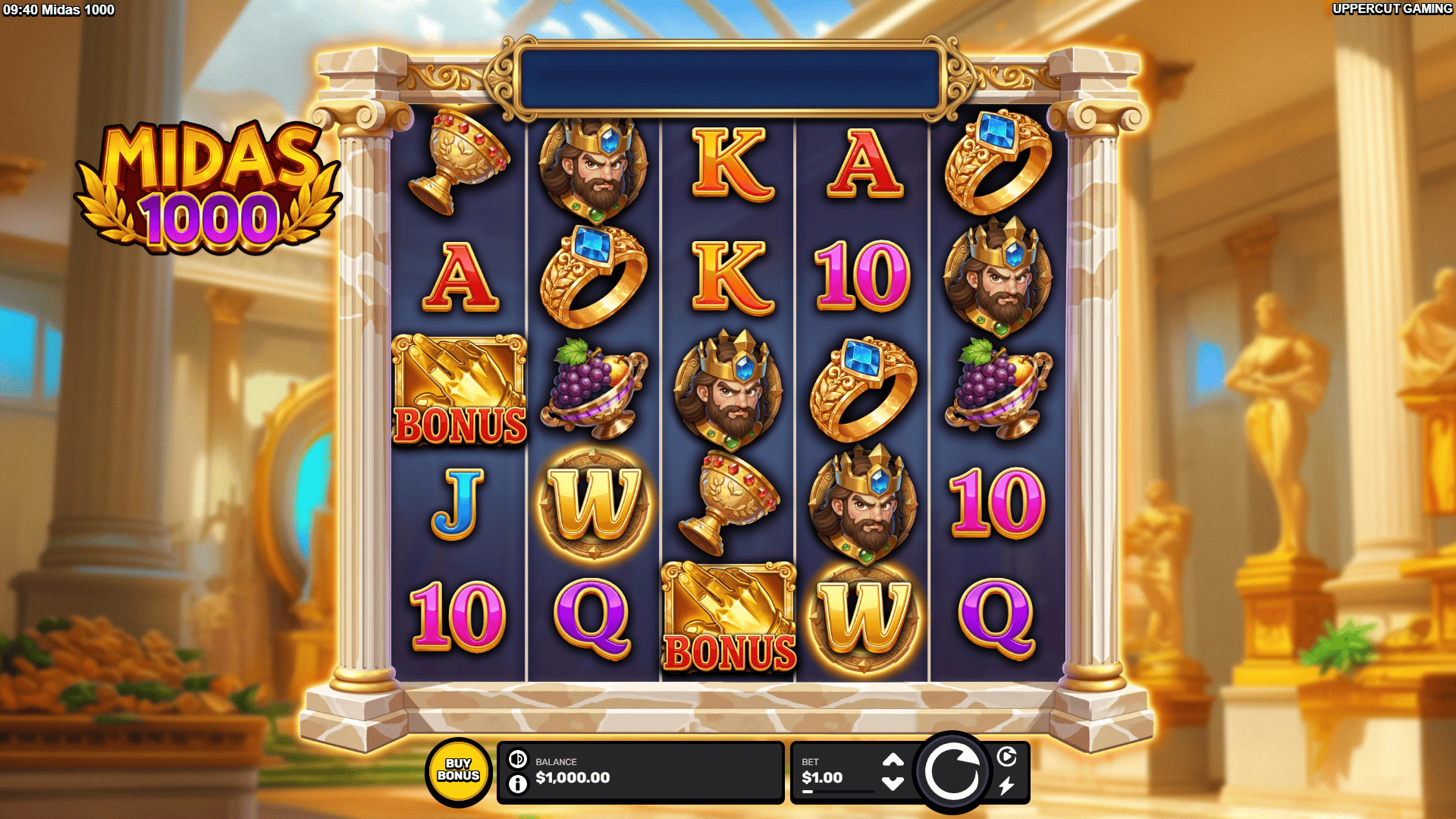 Midas 1000 slot gameplay reels