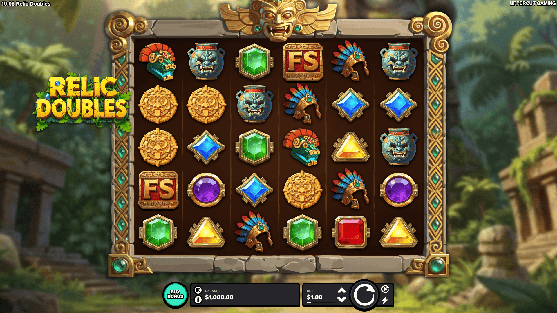 Relic Doubles slot gameplay reels