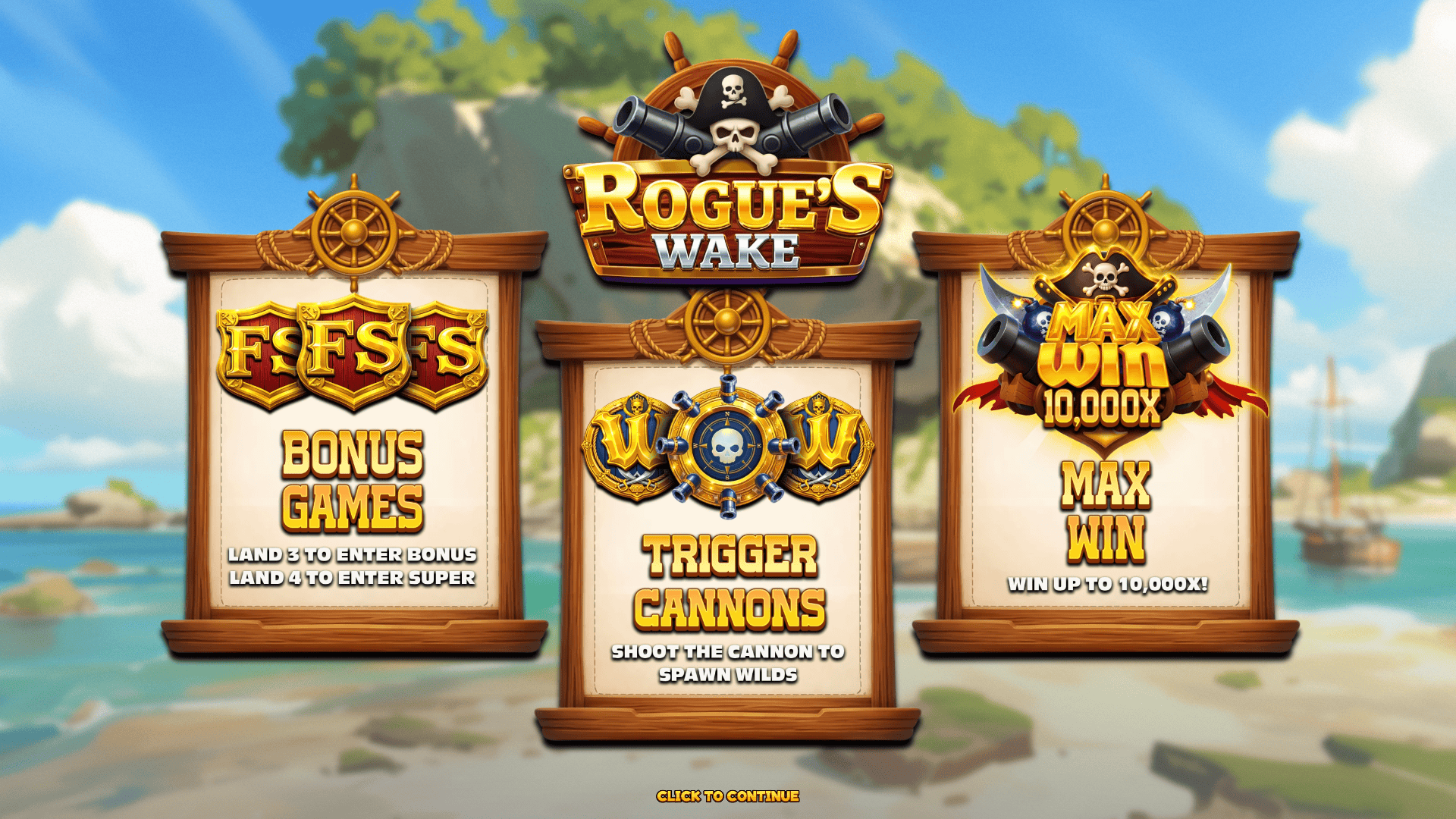 Rogues Wake slot intro screen