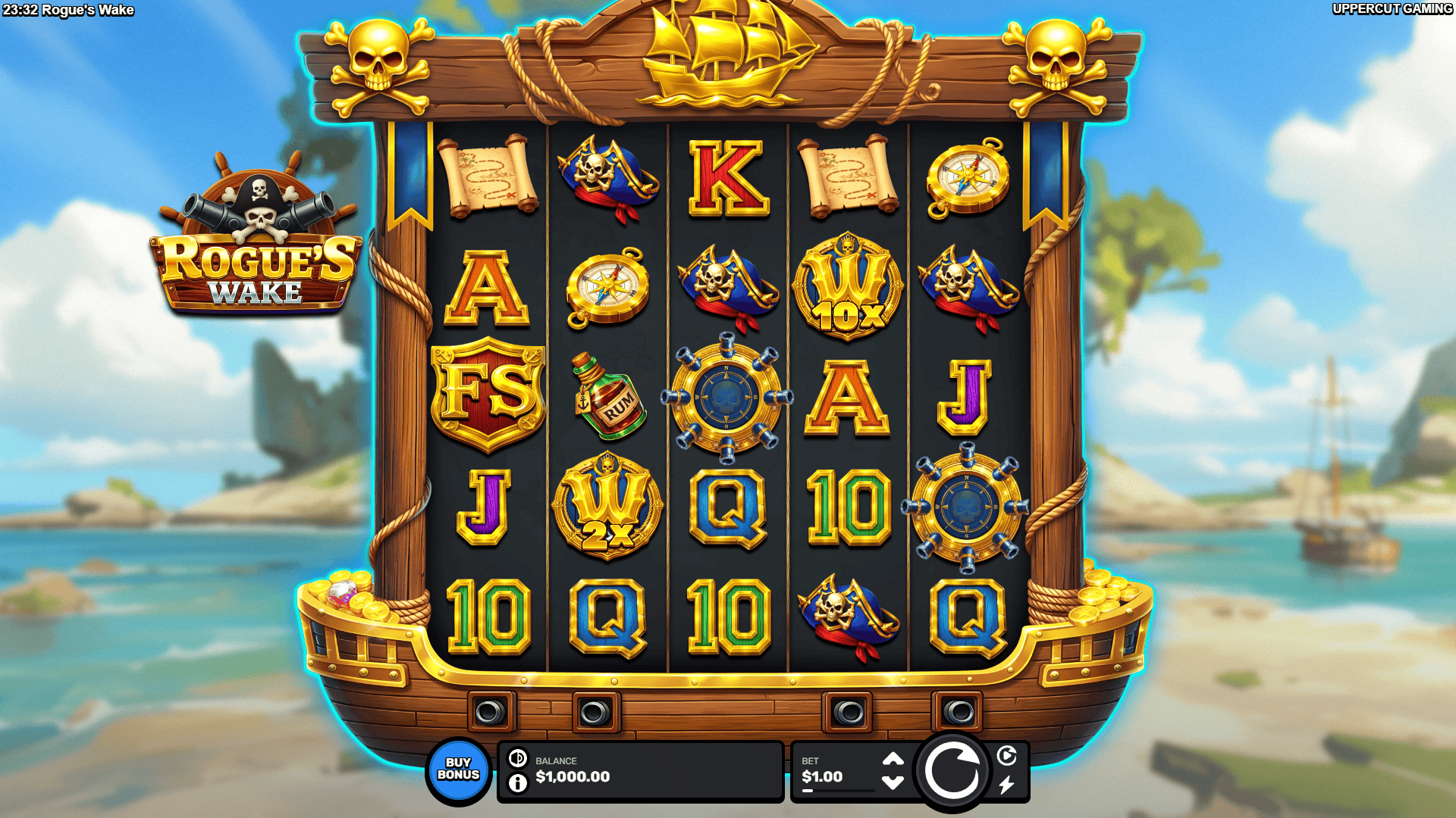 Rogues Wake slot gameplay reels