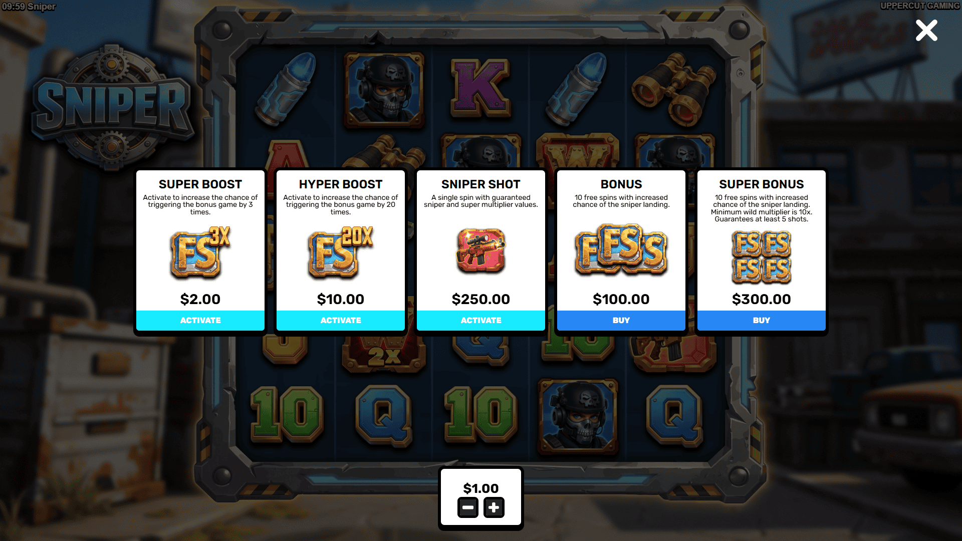 Sniper bonus buy menu