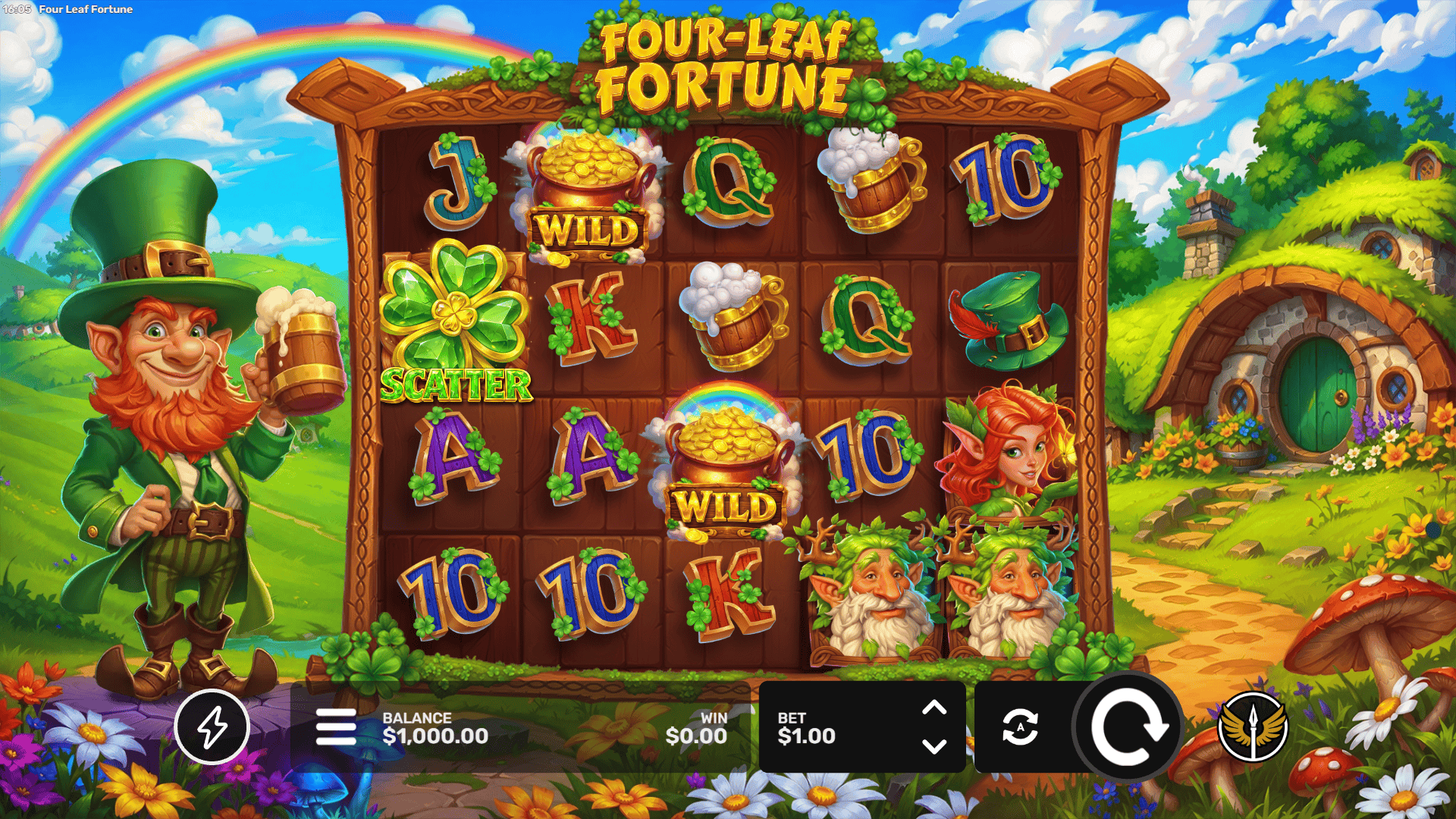 Four Leaf Fortune slot gameplay reels