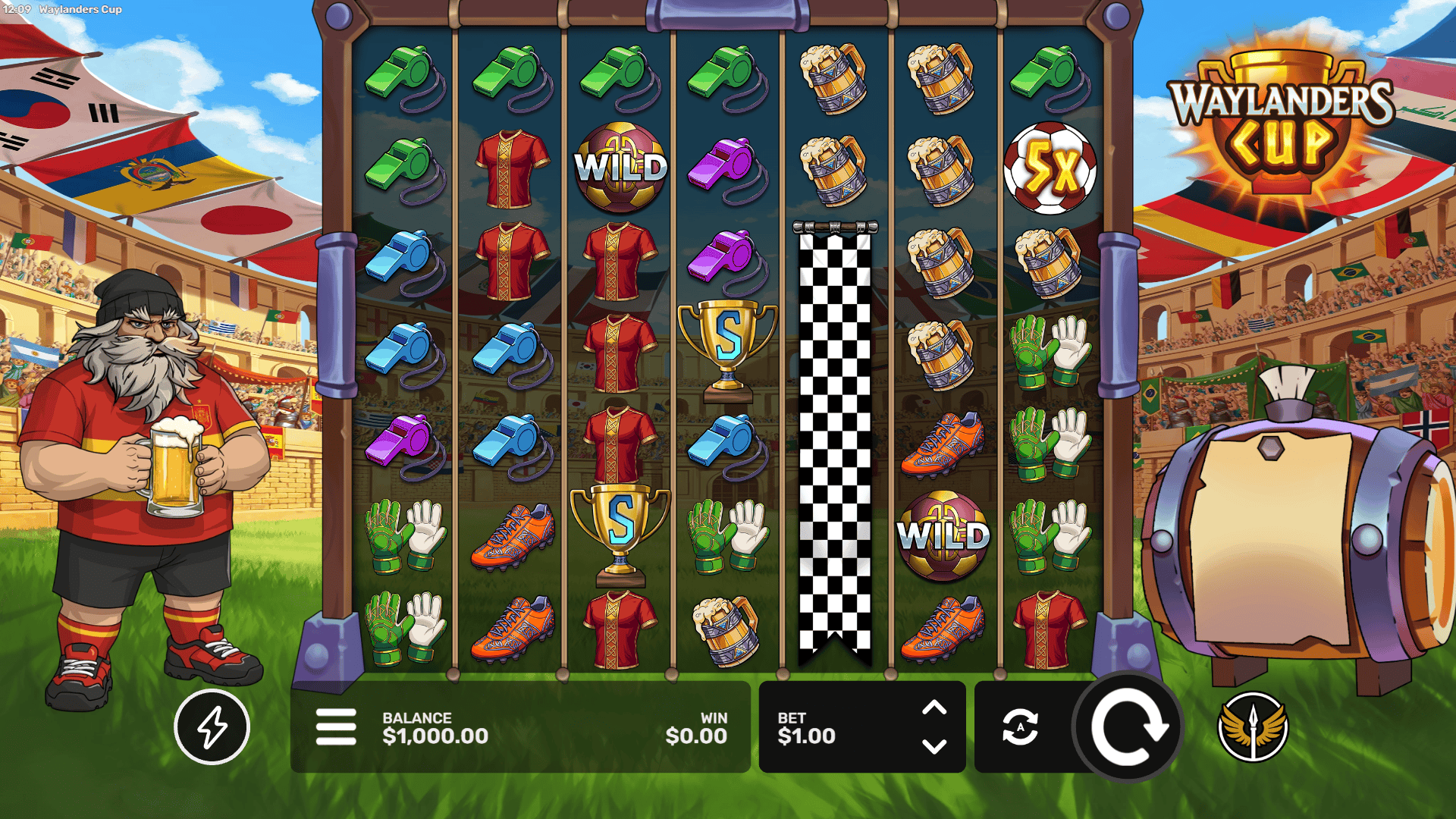 Waylanders Cup slot gameplay reels
