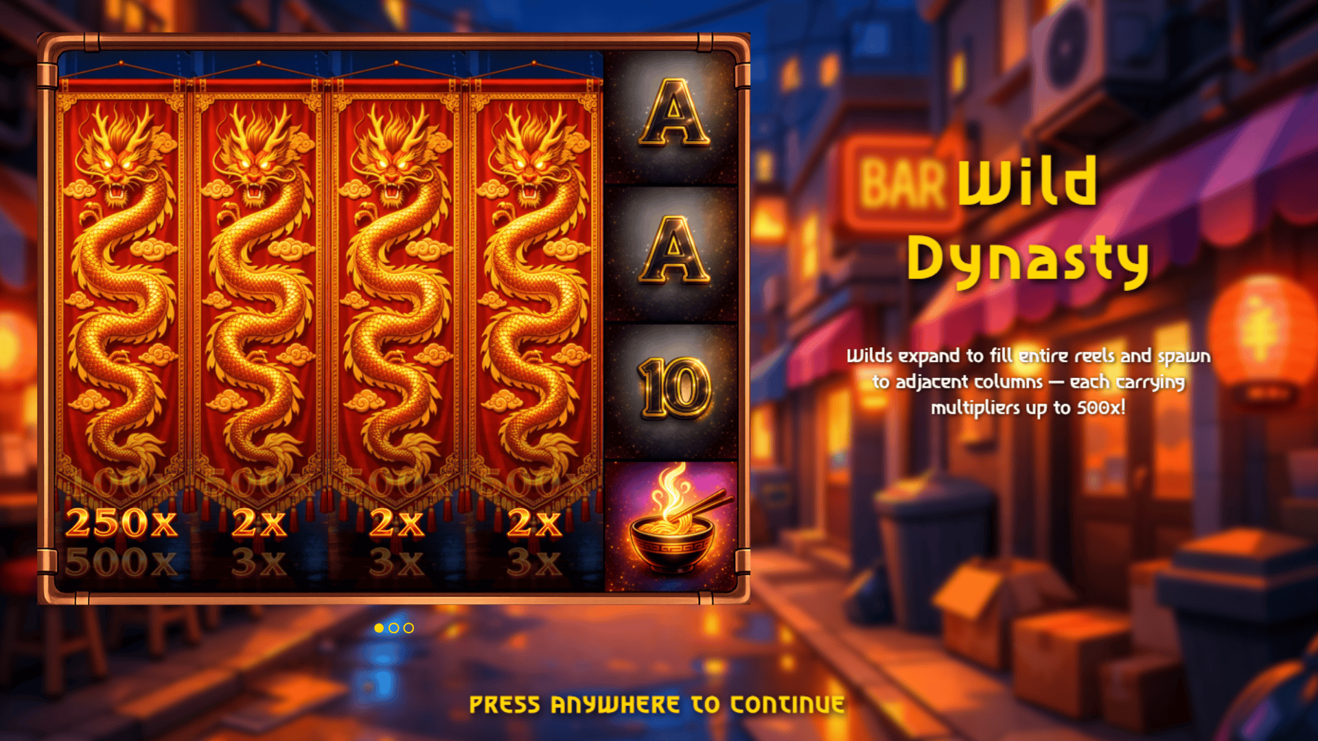 Wild Dynasty slot intro screen