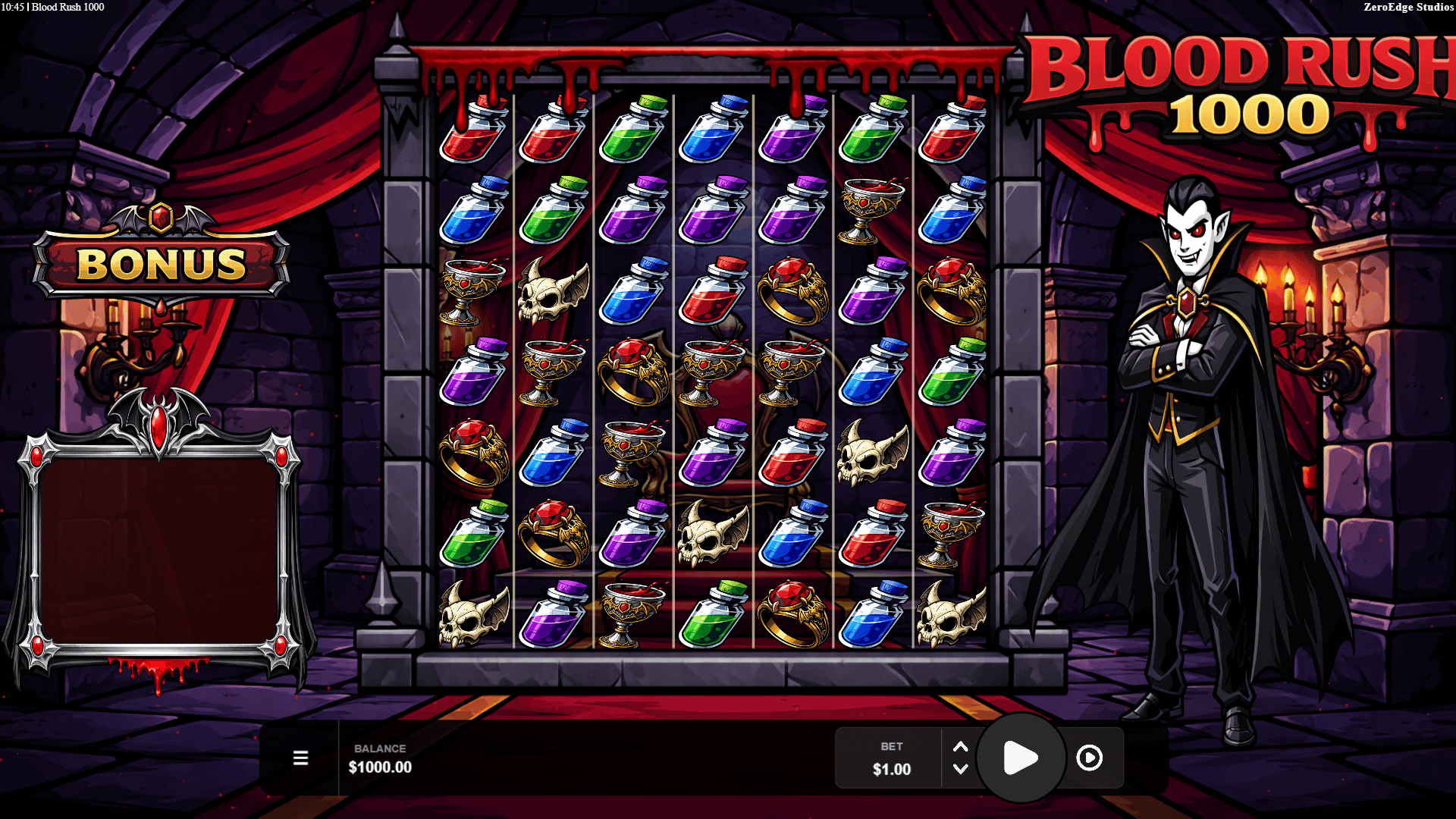 Blood Rush 1000 slot gameplay reels