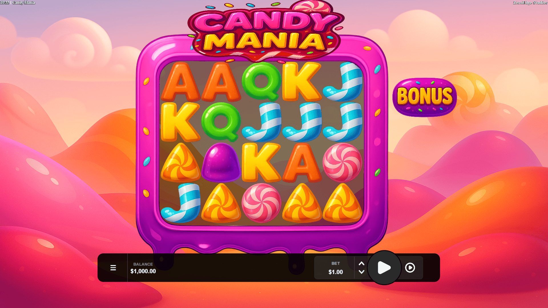Candy Mania slot gameplay reels