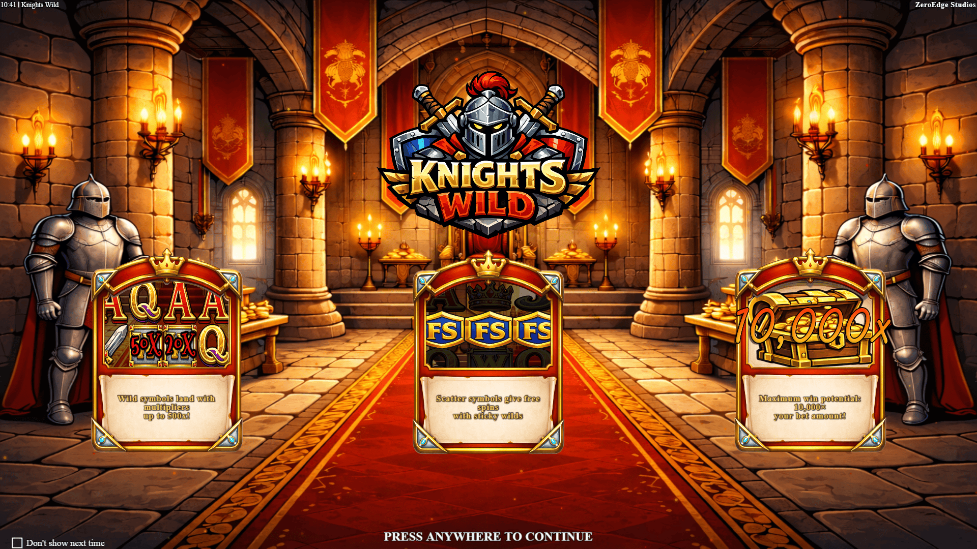 Knights Wild slot intro screen