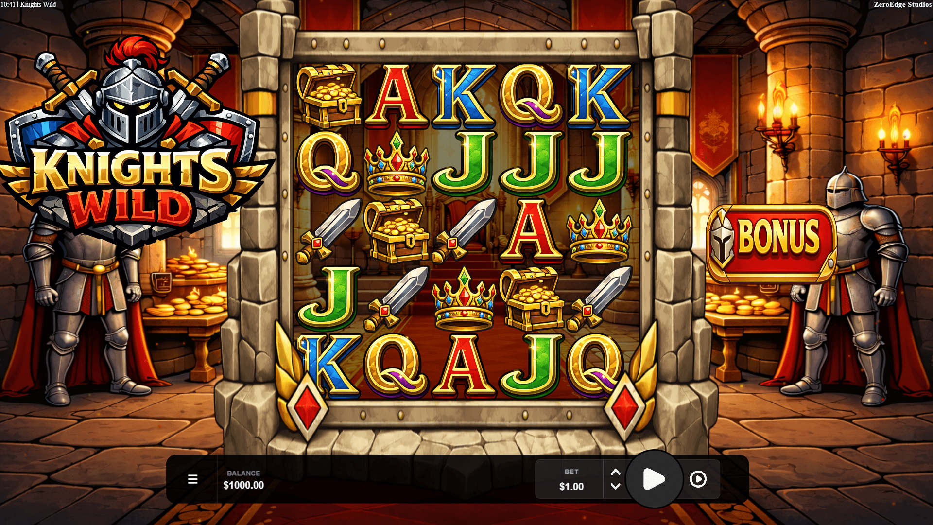 Knights Wild slot gameplay reels