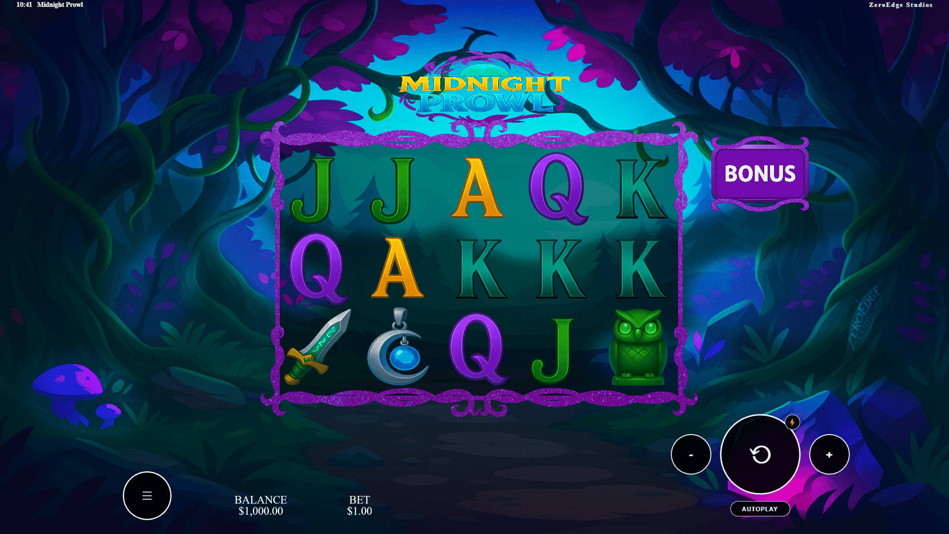 Midnight Prowl slot gameplay reels