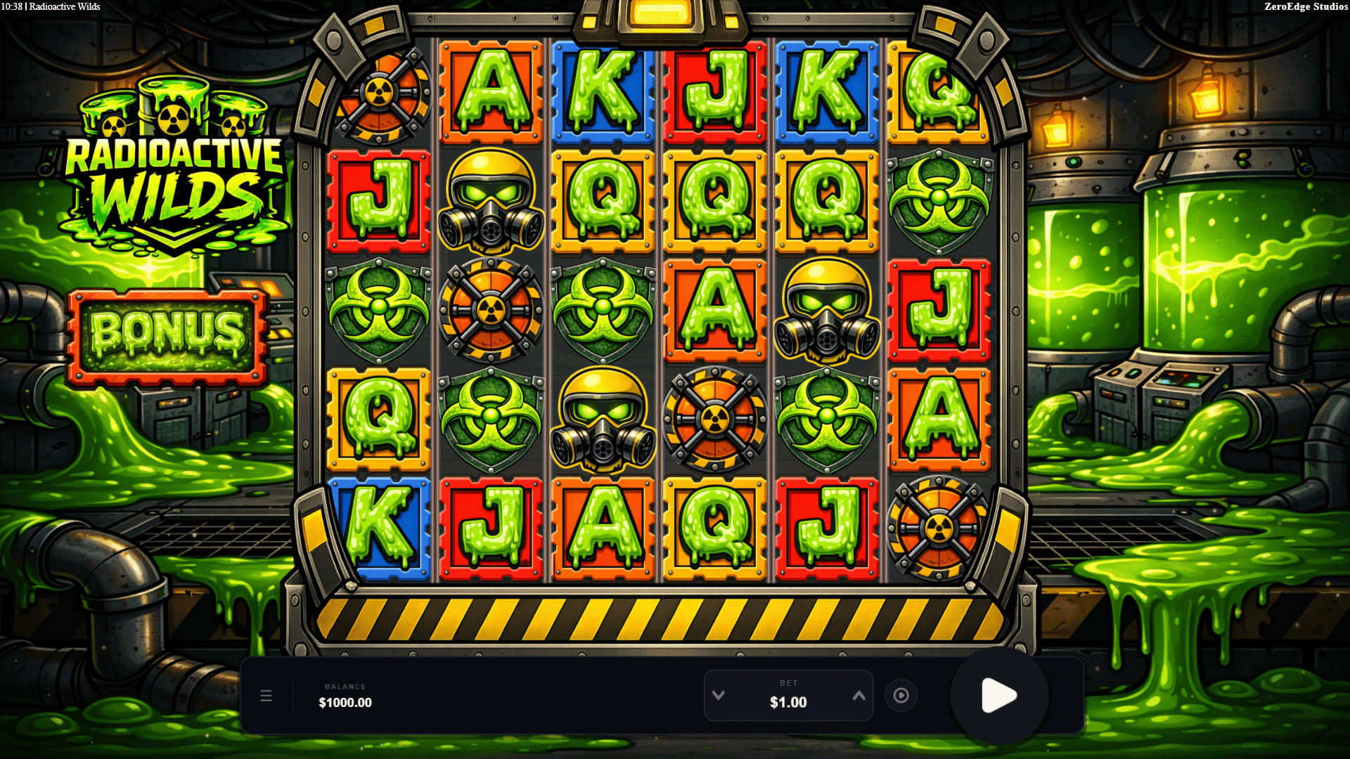 Radioactive Wilds slot gameplay reels