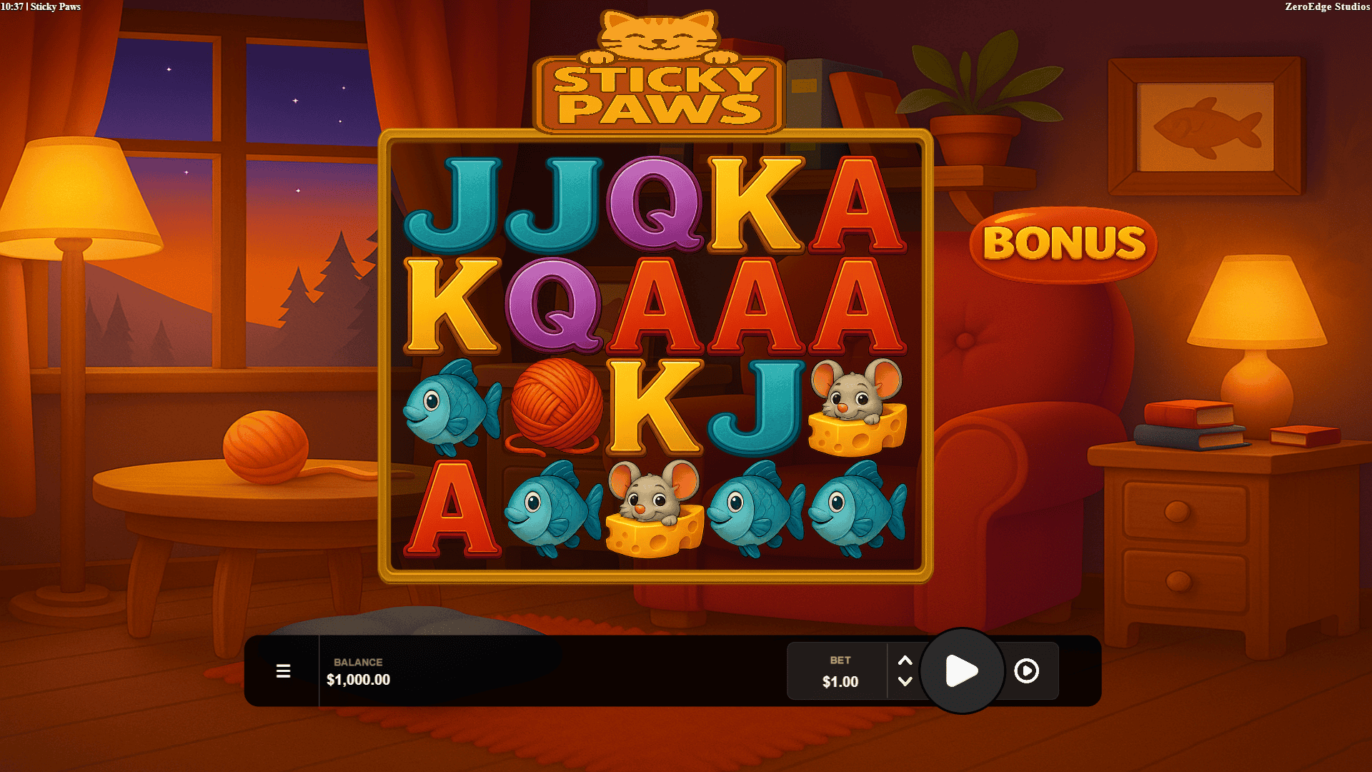 Sticky Paws slot gameplay reels