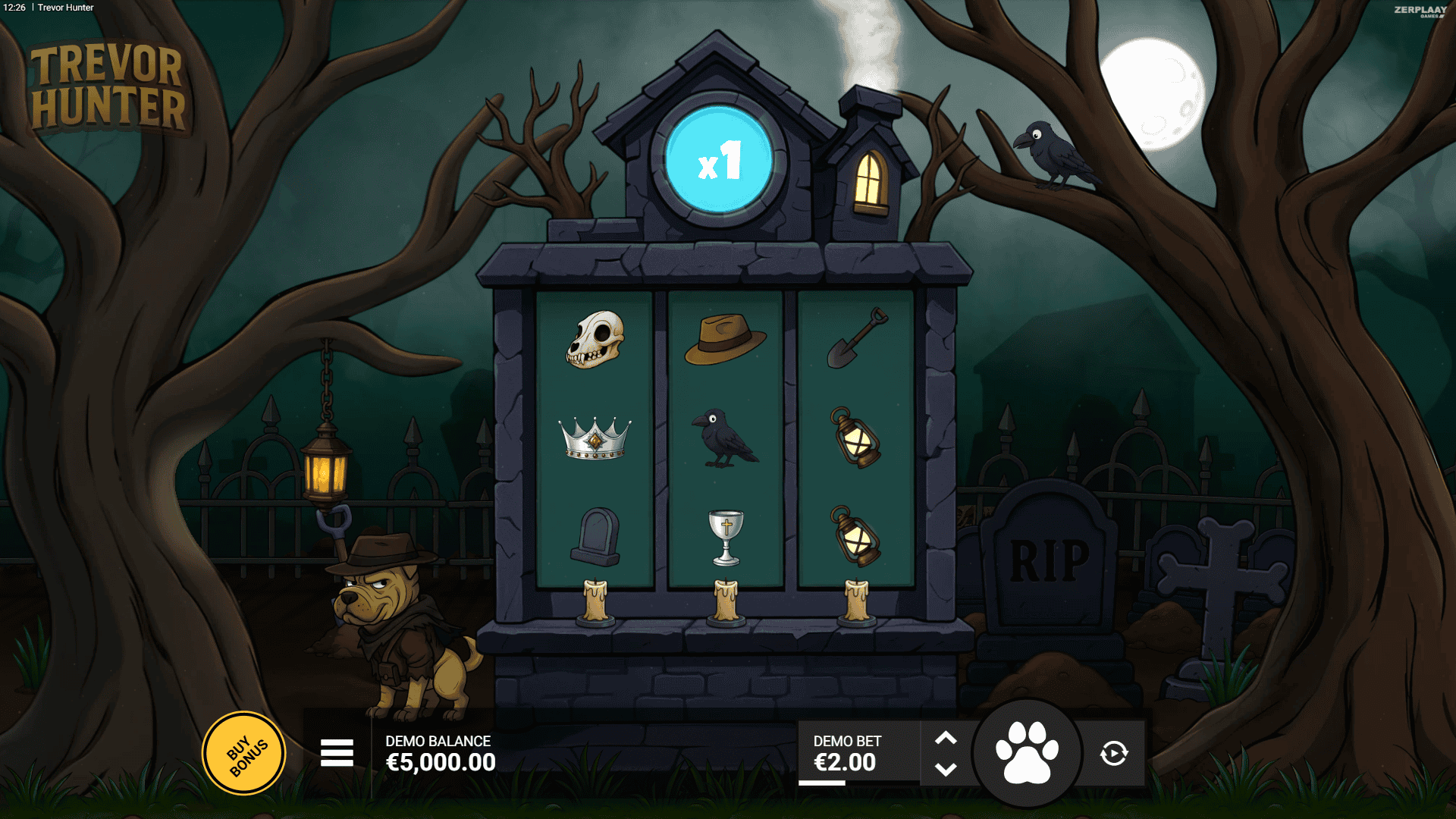Trevor Hunter slot gameplay reels