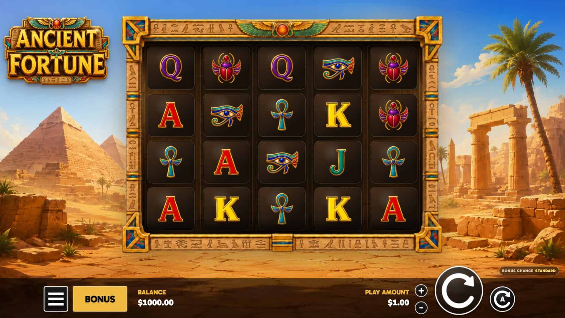 Ancient Fortune slot gameplay reels