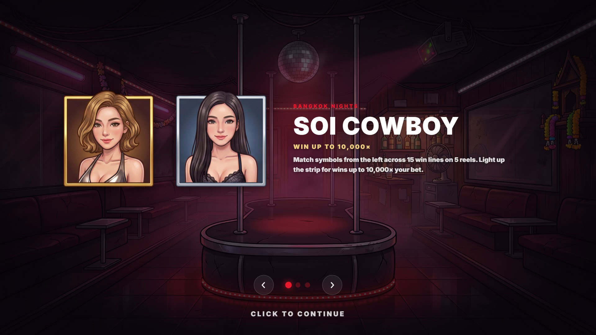 Soi Cowboy slot intro screen