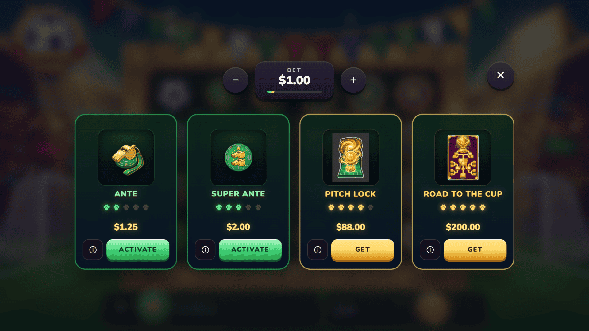 GOAL: Added Time bonus buy menu