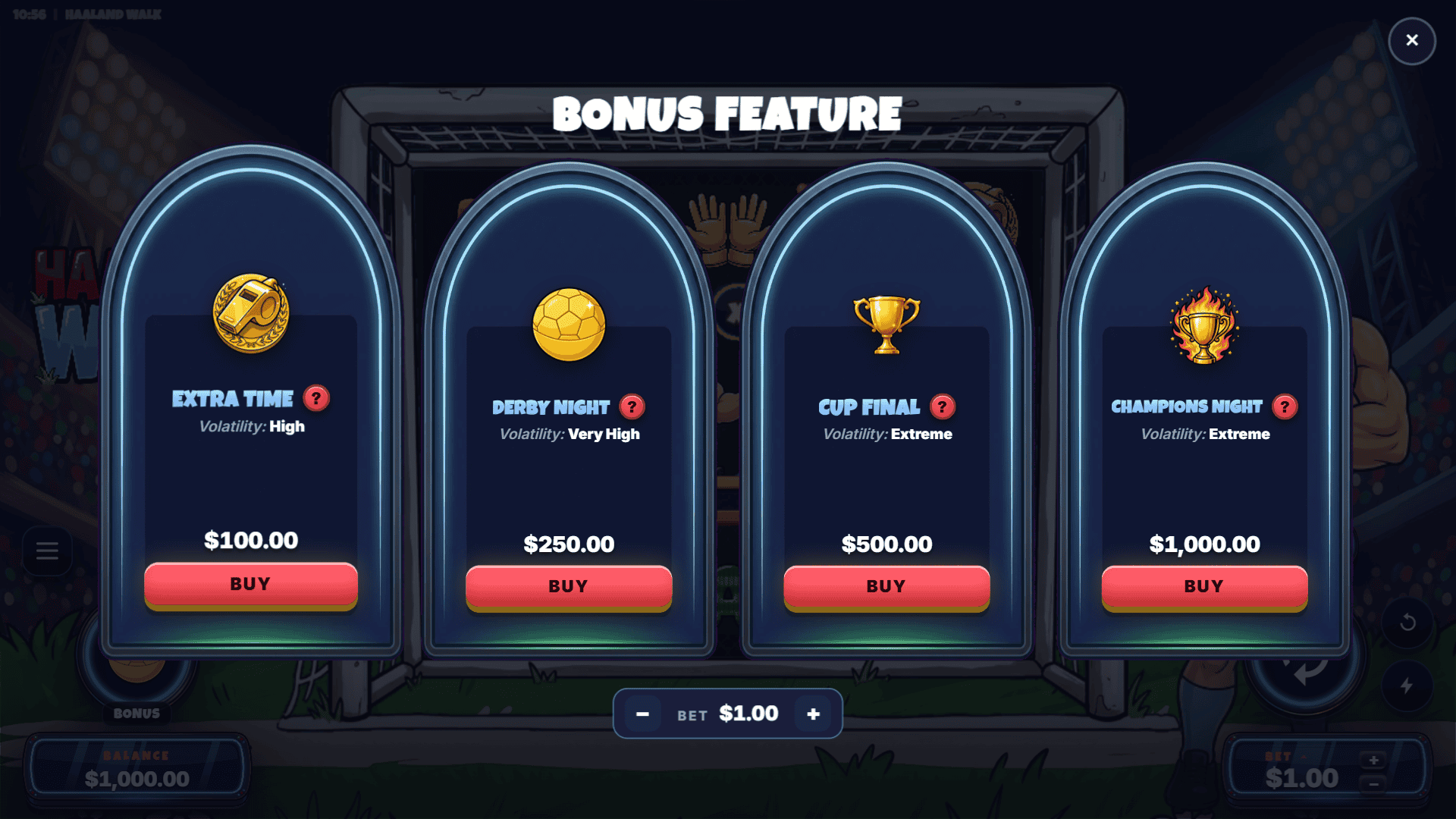 Haaland Walk bonus buy menu