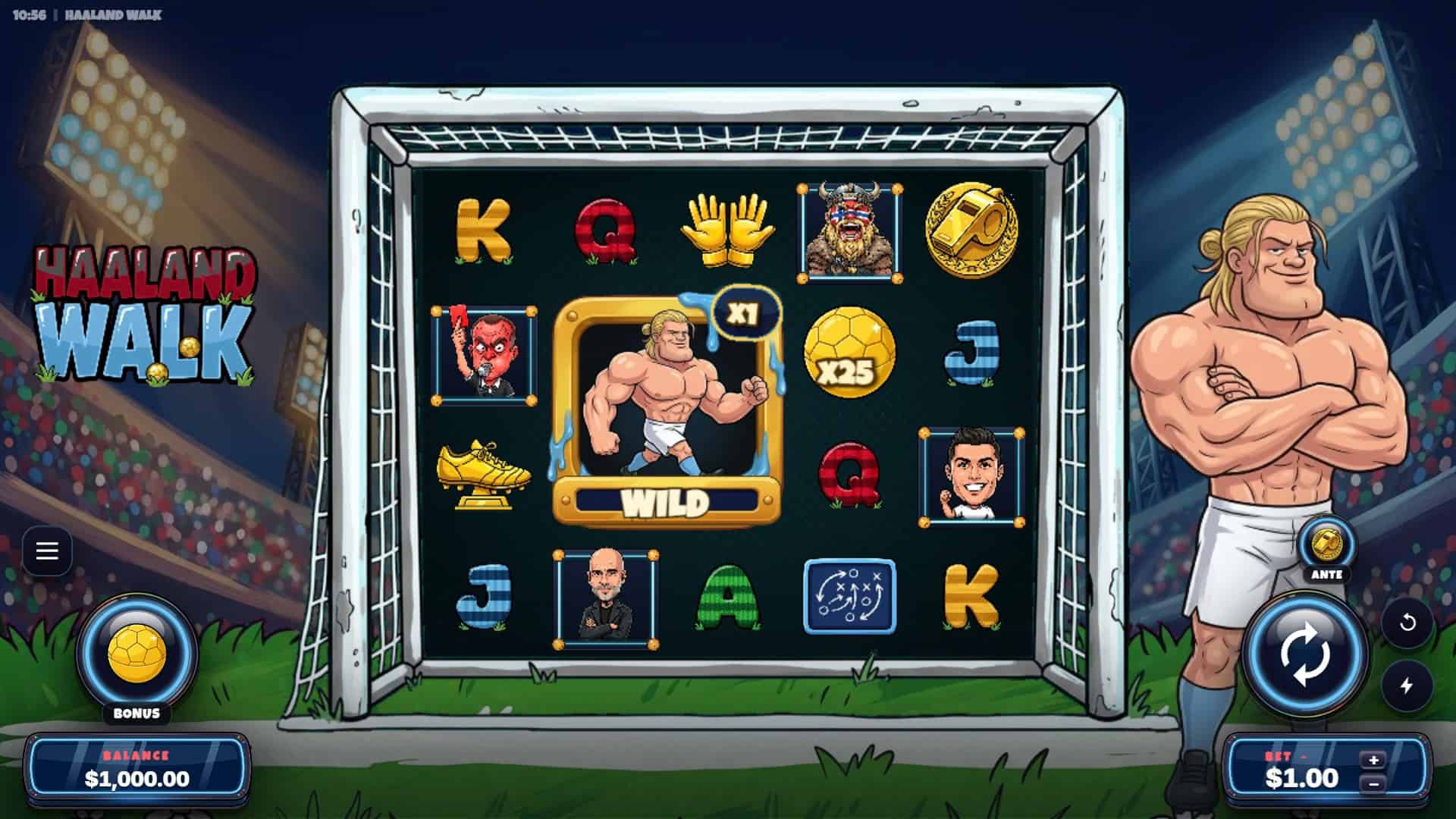Haaland Walk slot gameplay reels