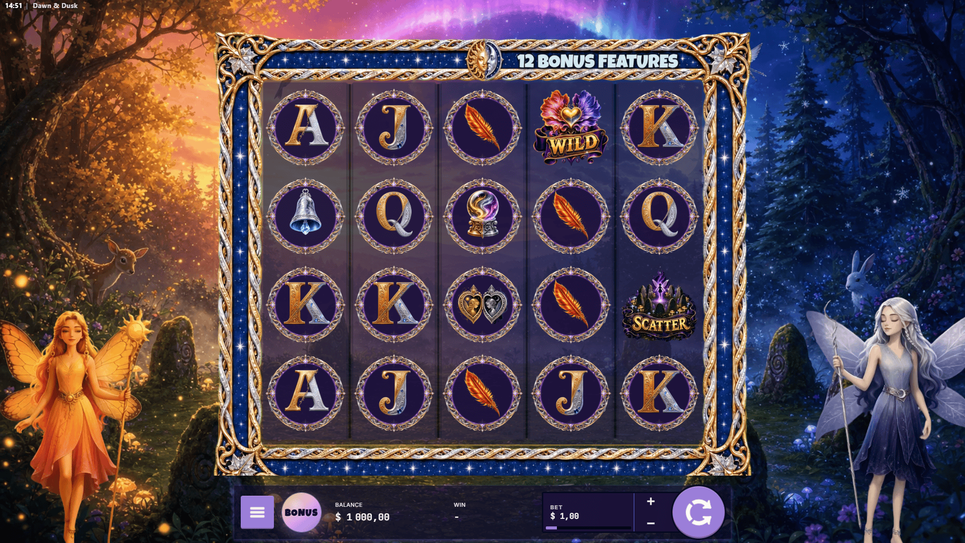 Dawn And Dusk slot gameplay reels