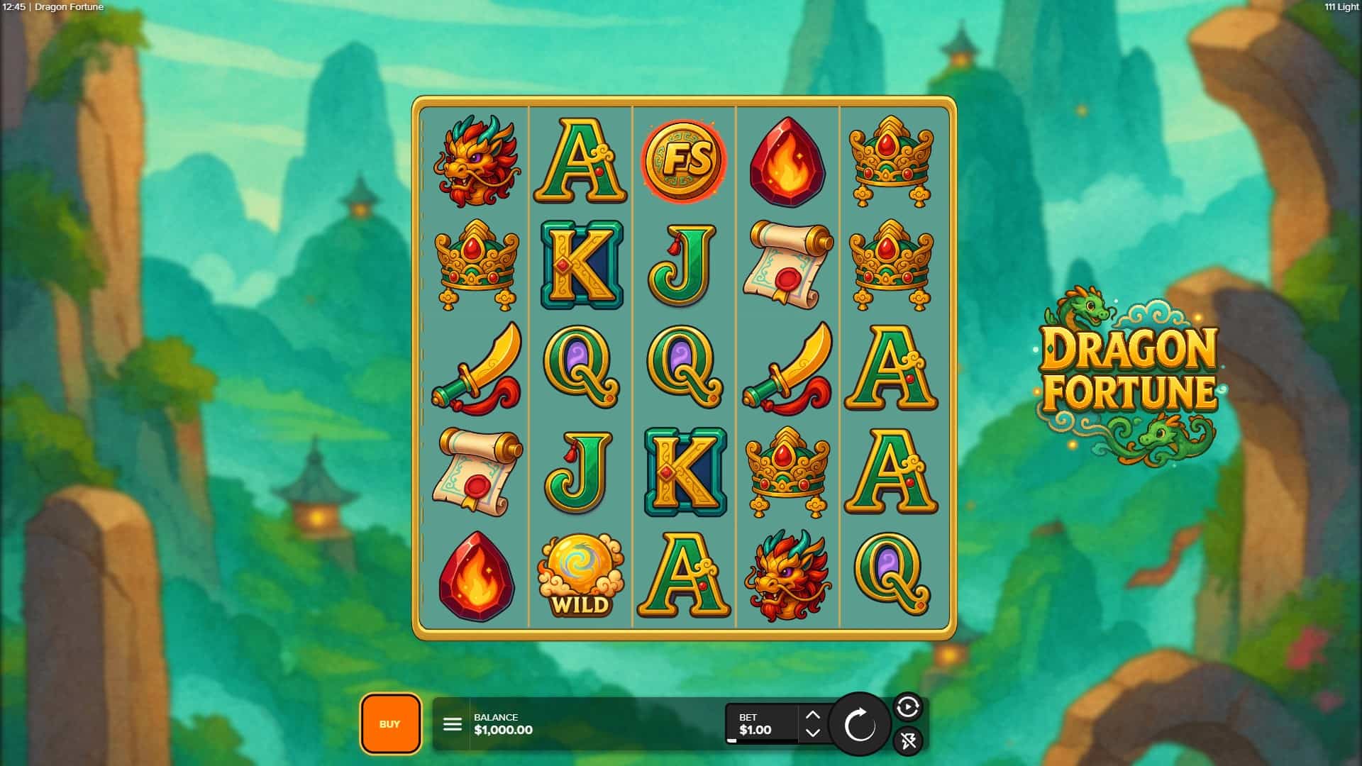 Dragon Fortunes slot gameplay reels