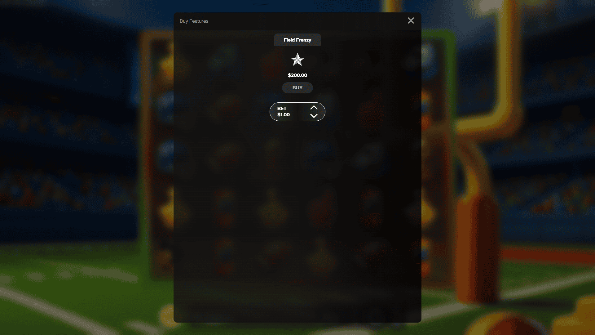 NFL Touchdown bonus buy menu