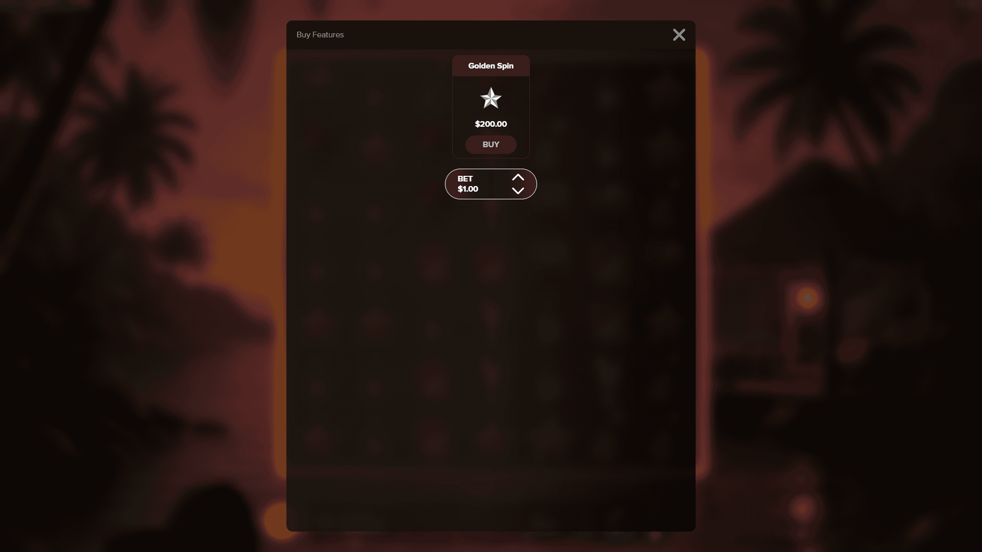 Sunset Serenade bonus buy menu