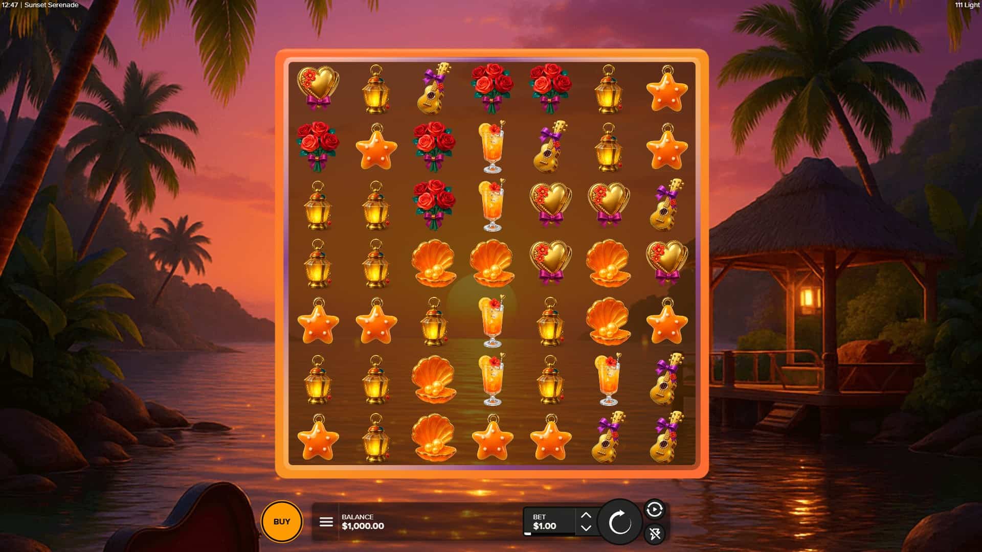 Sunset Serenade slot gameplay reels