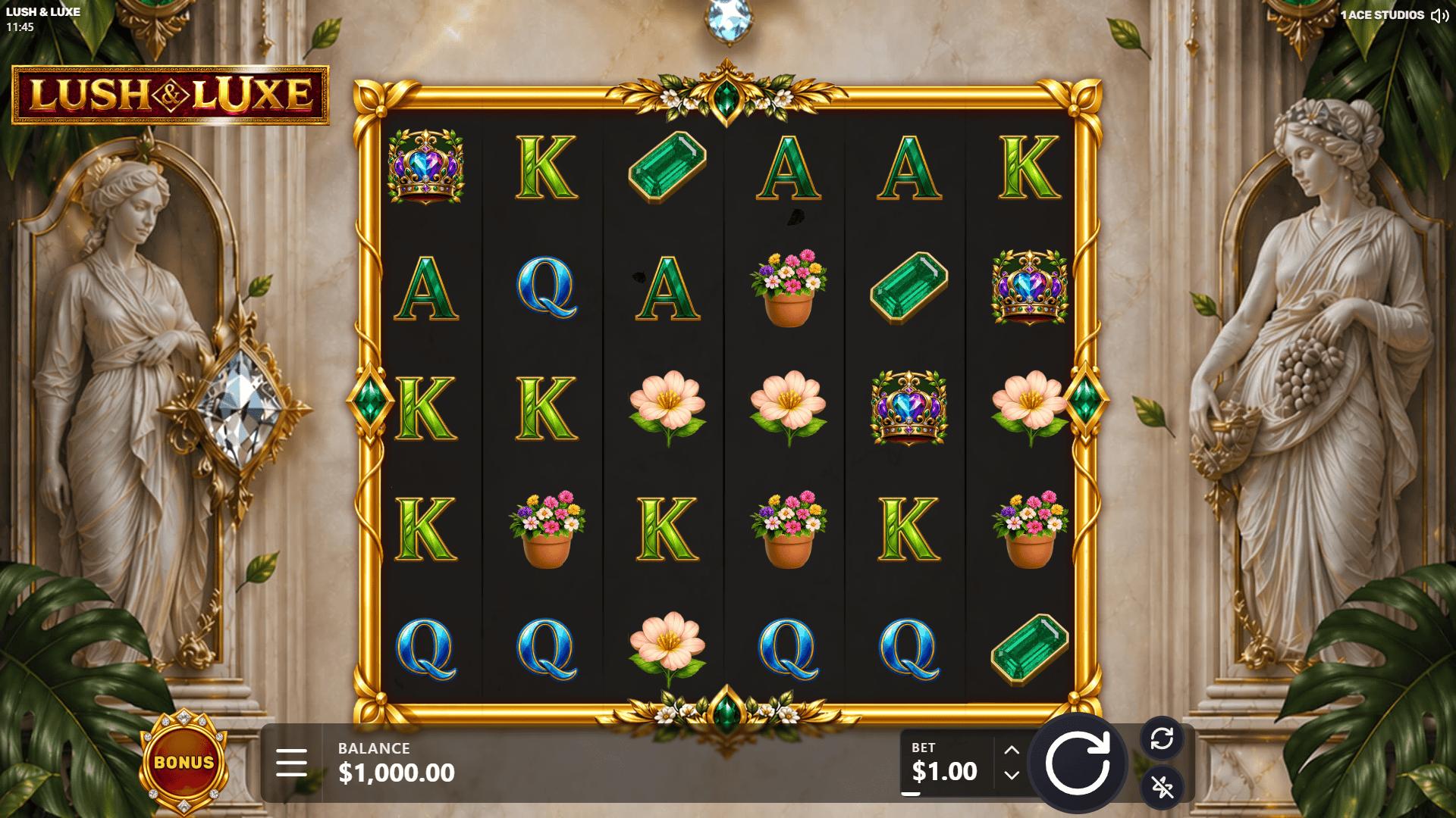 Lush N Luxe slot gameplay reels