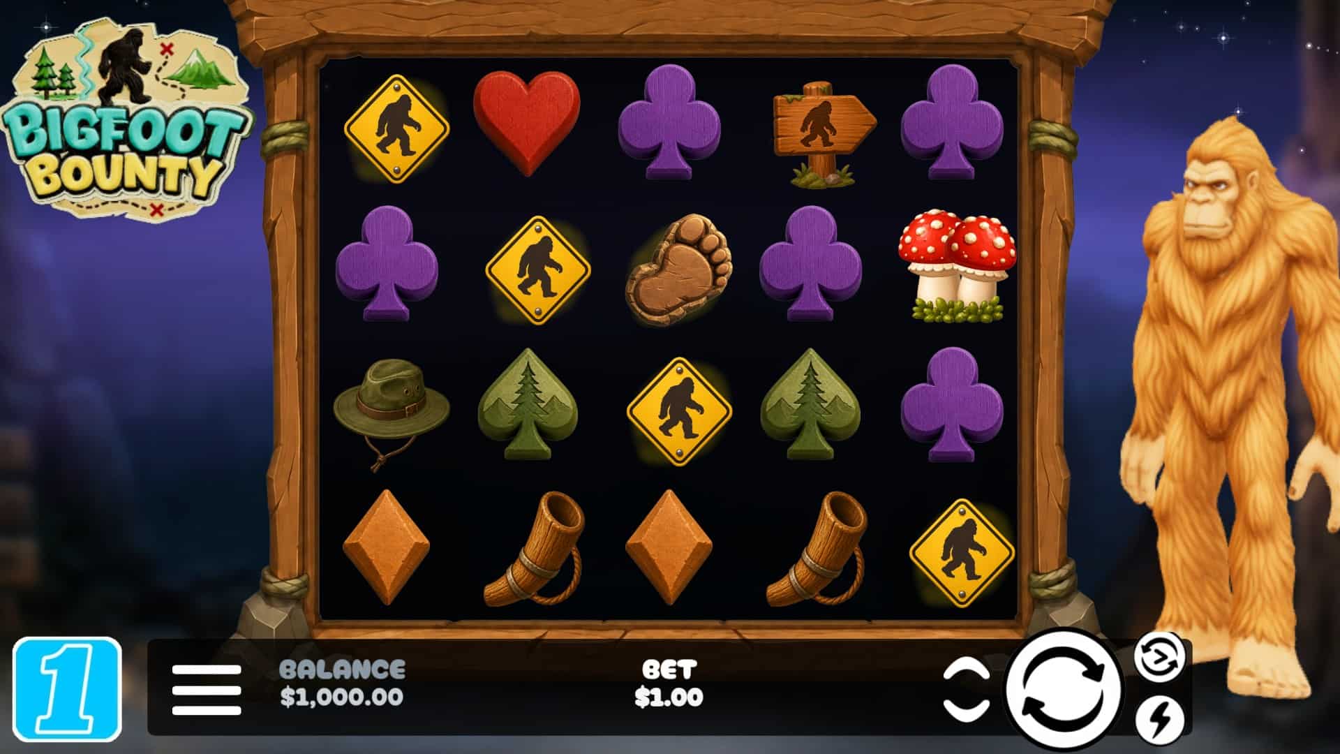Bigfoot Bounty slot gameplay reels