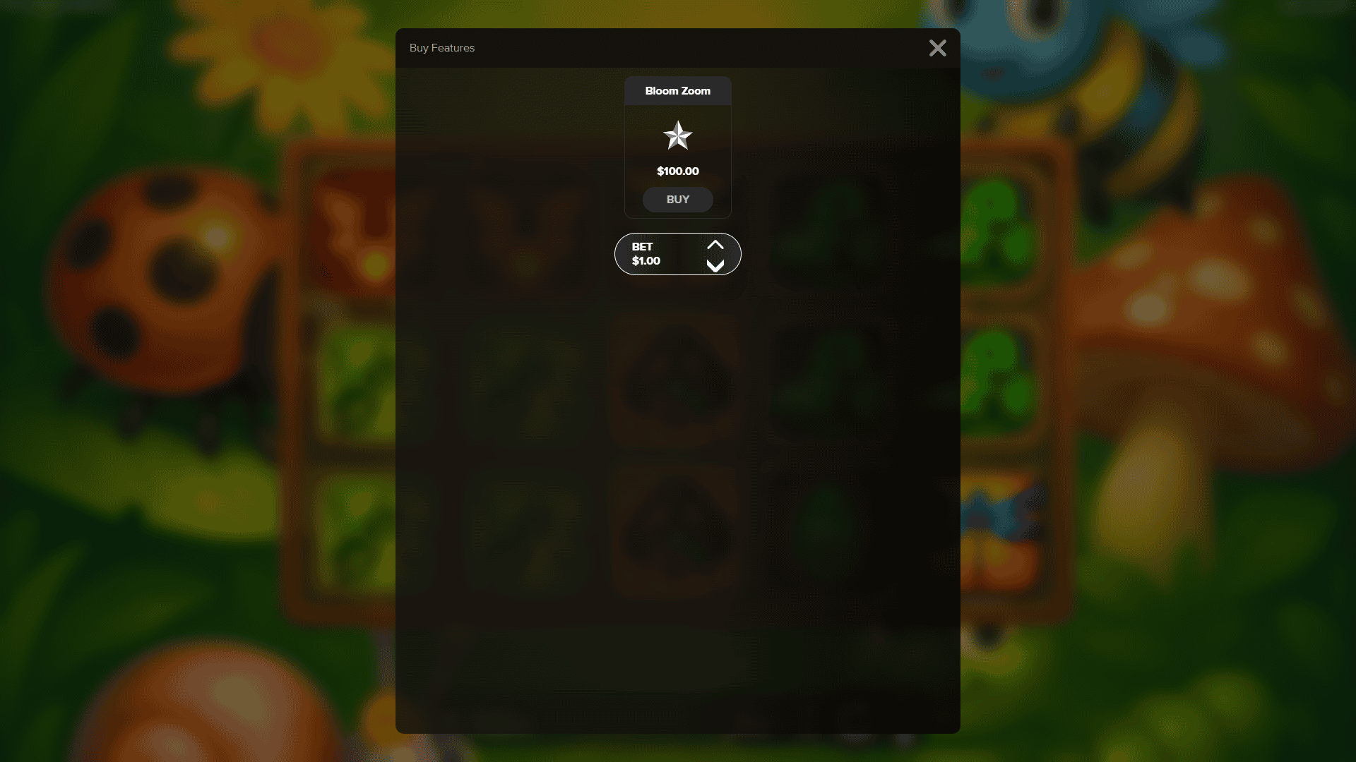 Bugs and Blossoms bonus buy menu