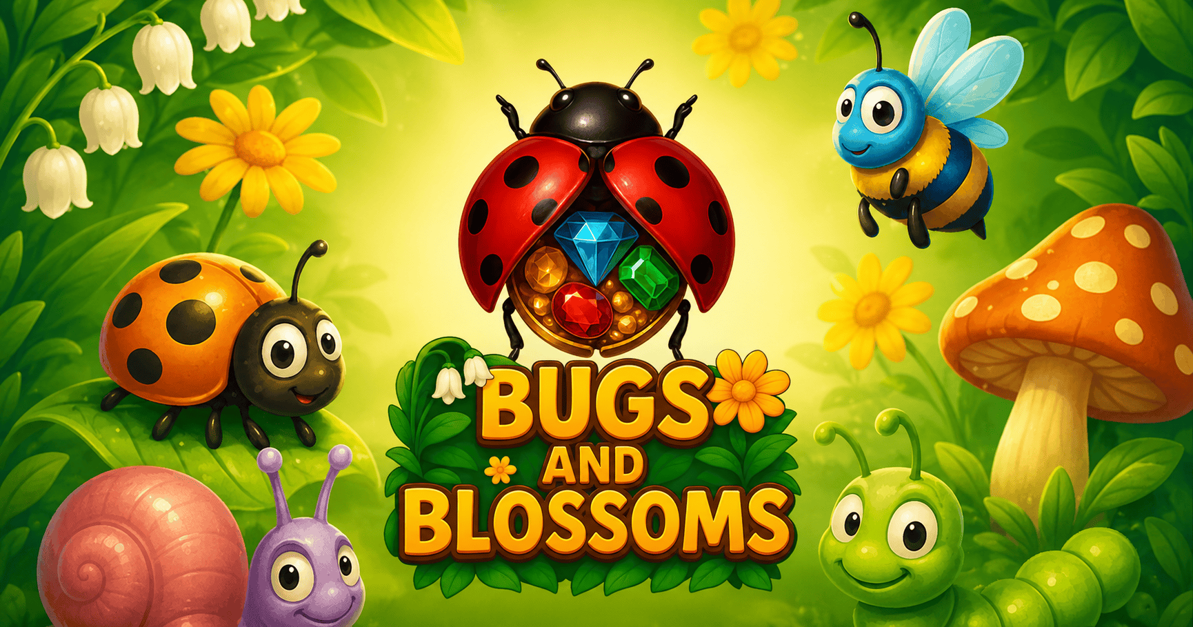 Bugs and Blossoms Slot Demo by 1 Spin Interactive slot cover image