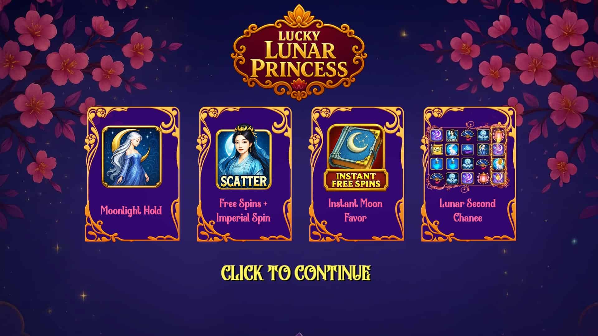 Lucky Lunar Princess slot intro screen