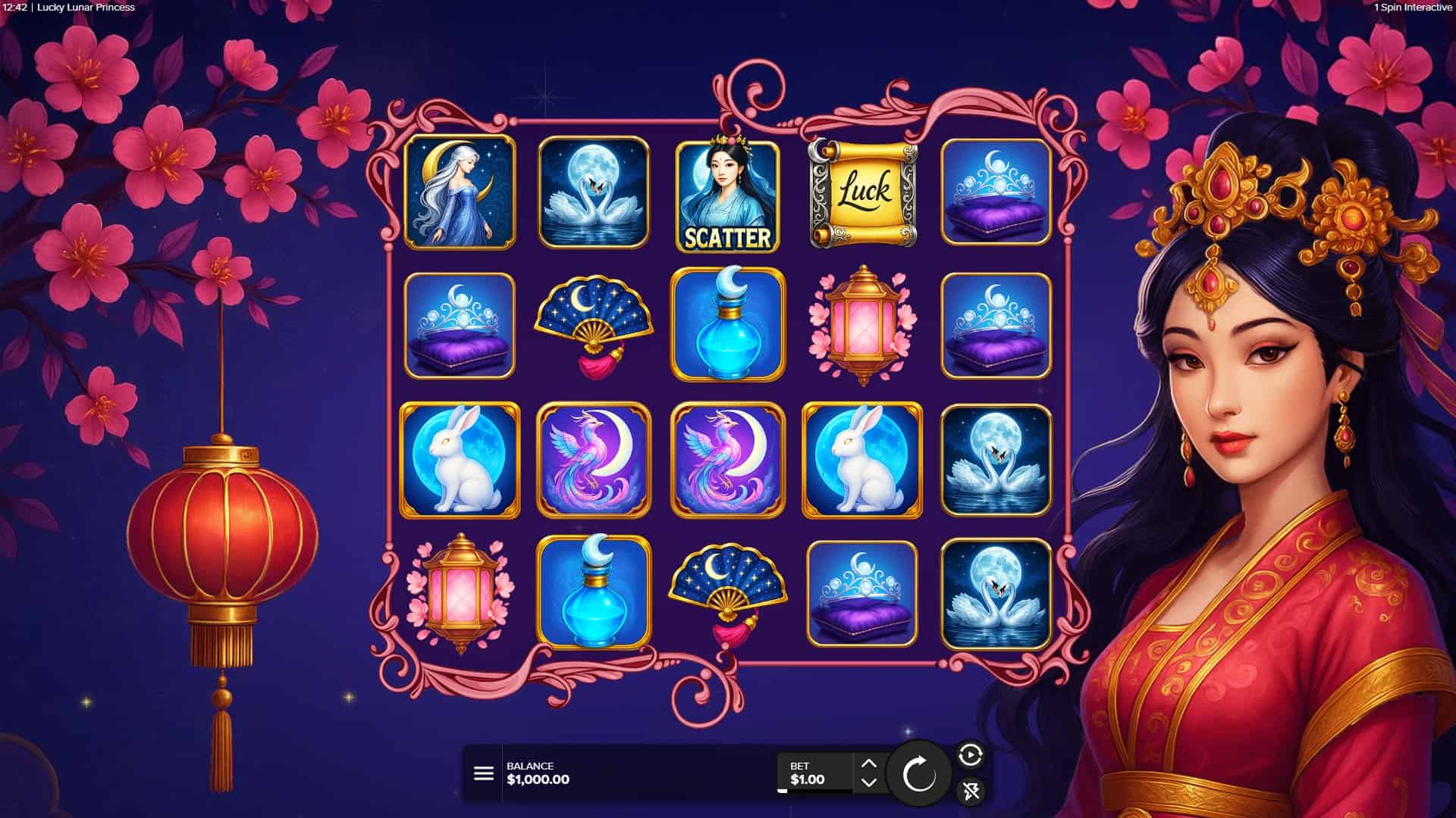 Lucky Lunar Princess slot gameplay reels