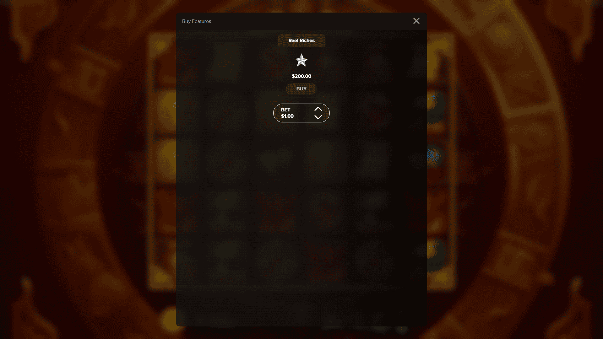 Reels of Fortune bonus buy menu