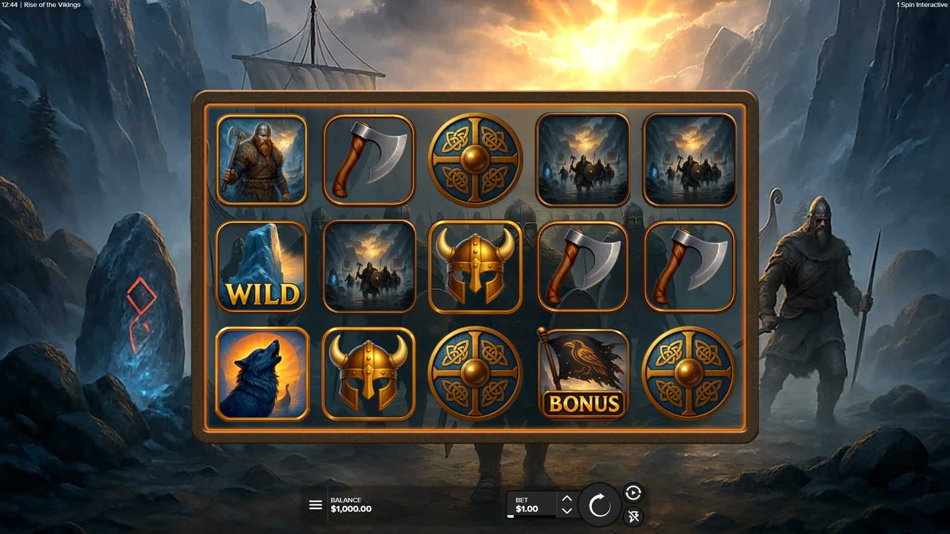 Rise of the Vikings slot gameplay reels