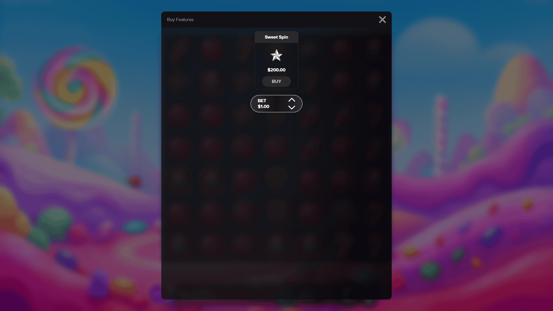Rocket Candy Carnival bonus buy menu