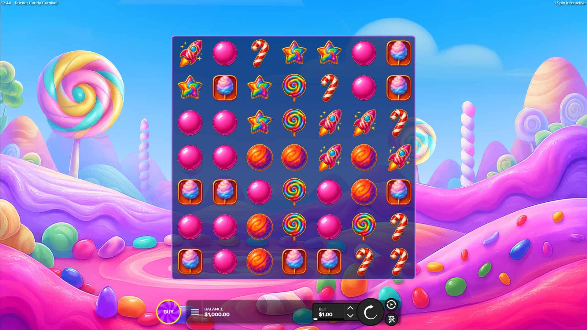 Rocket Candy Carnival slot gameplay reels