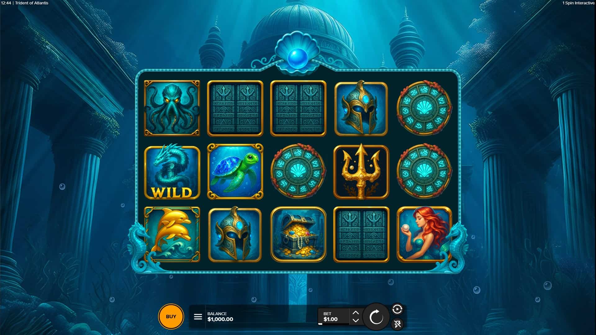 Trident of Atlantis slot gameplay reels