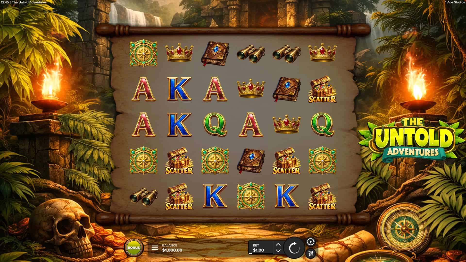 Untold Adventures slot gameplay reels