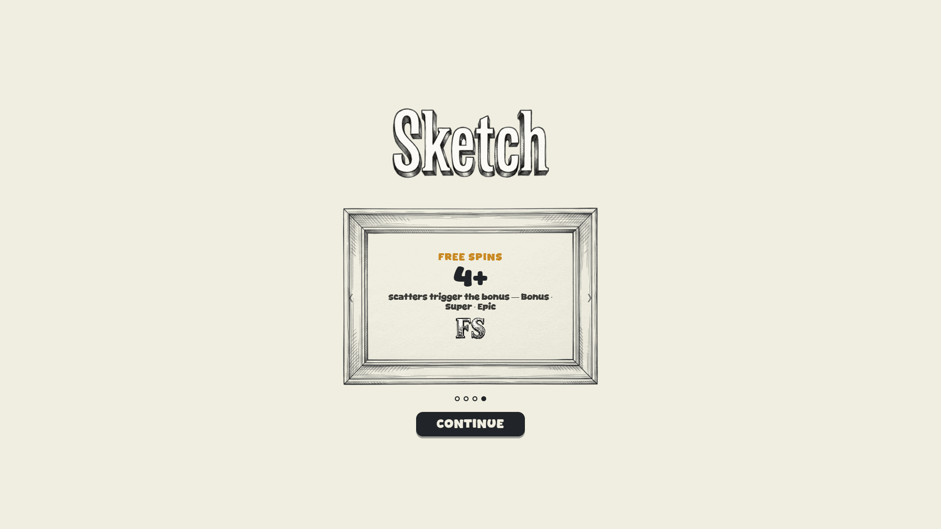 Sketch Cluster Pays slot intro screen