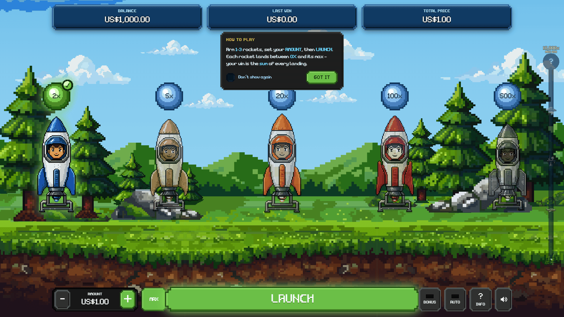 Blast Off slot intro screen