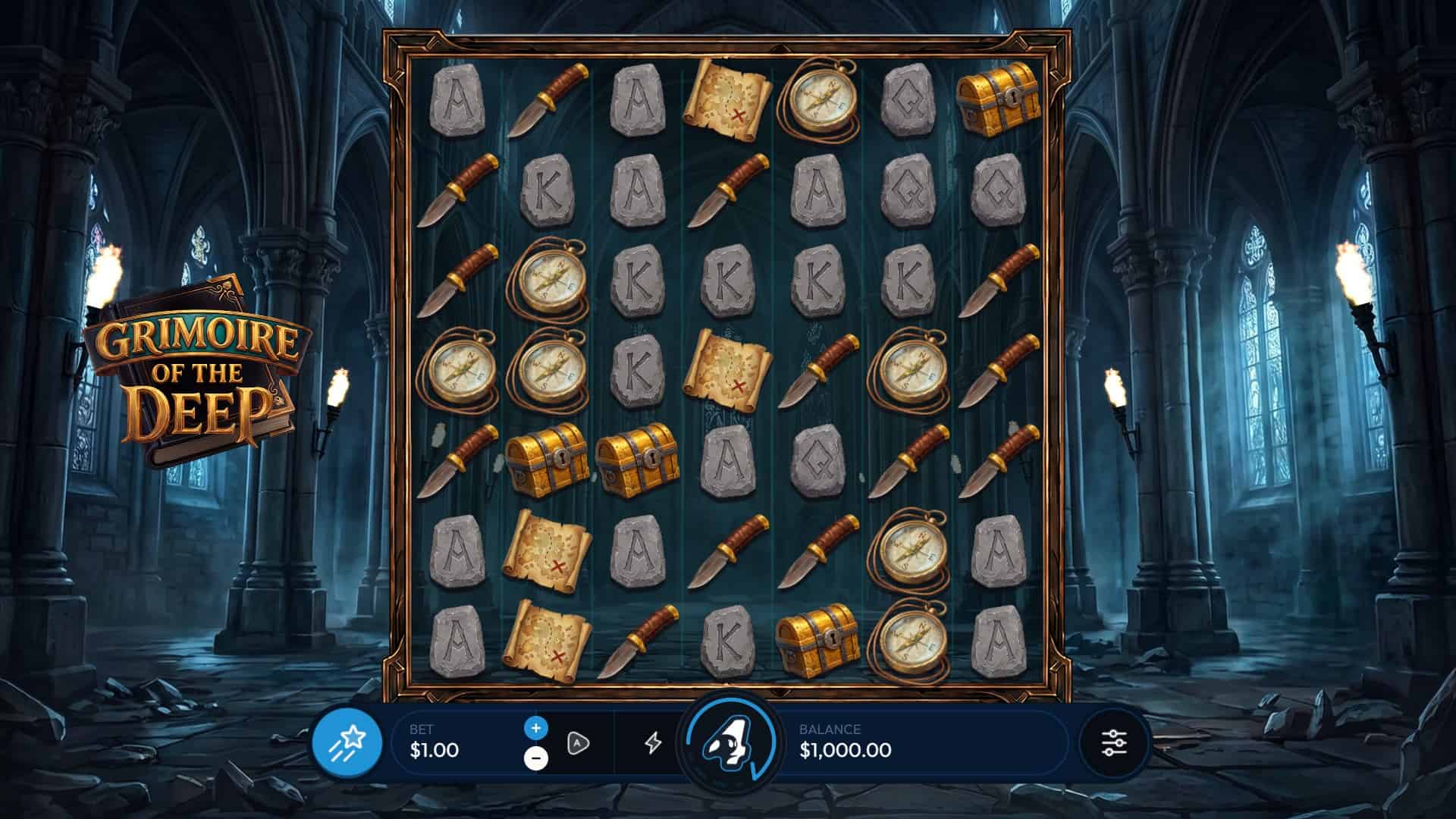 Grimoire of the Deep slot gameplay reels