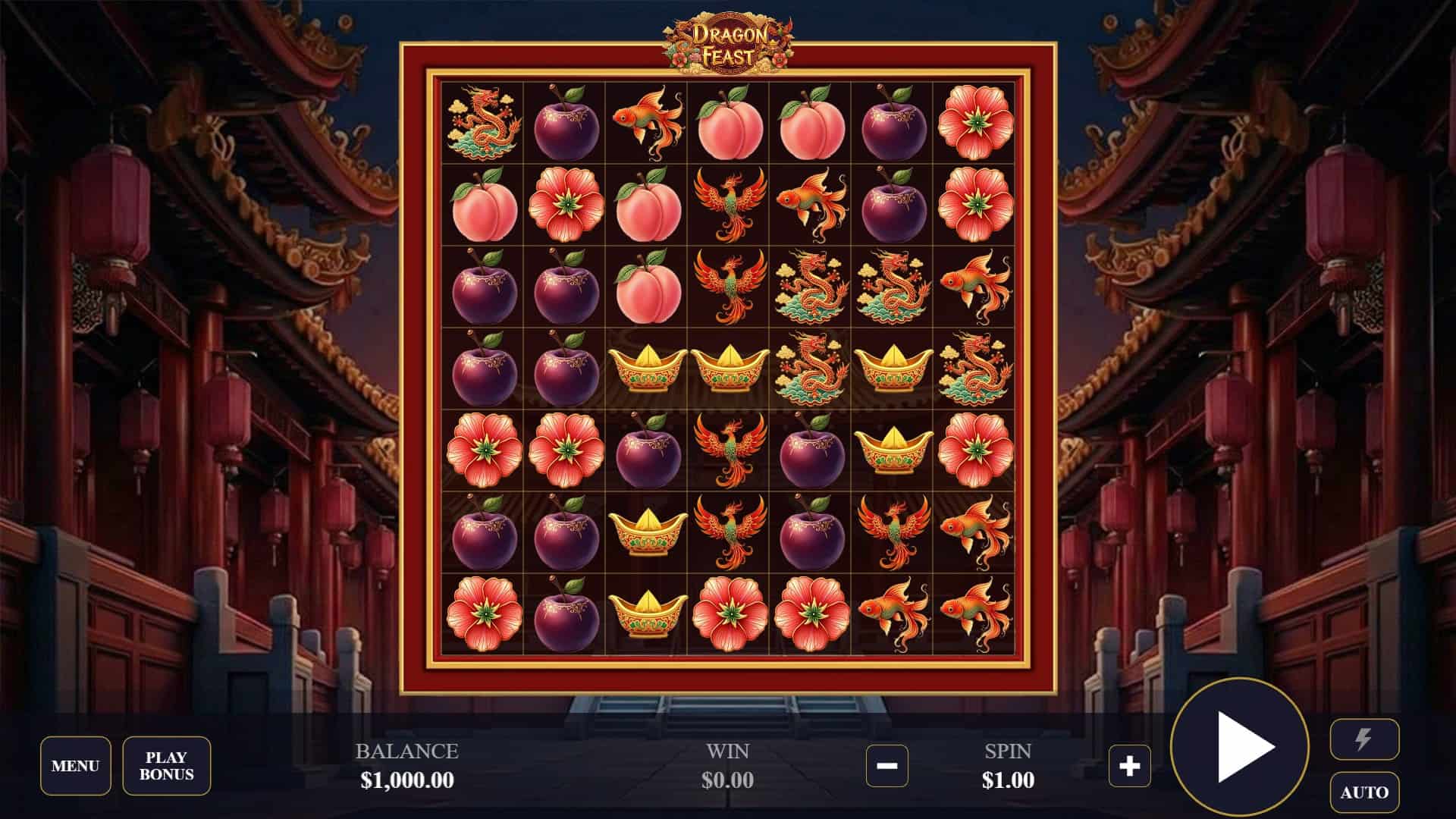 Dragon Feast slot gameplay reels