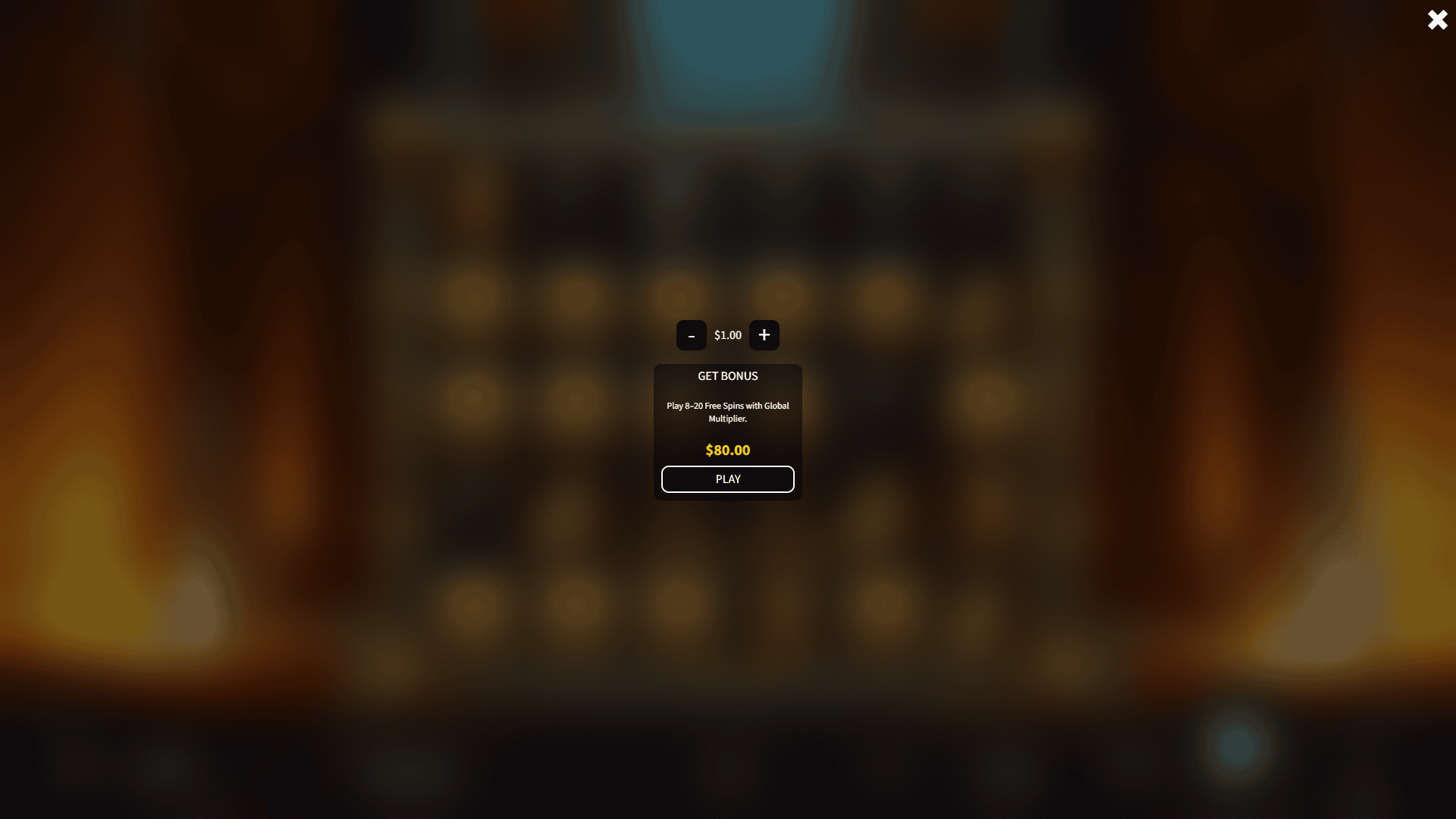 Pharaohs Cascade bonus buy menu