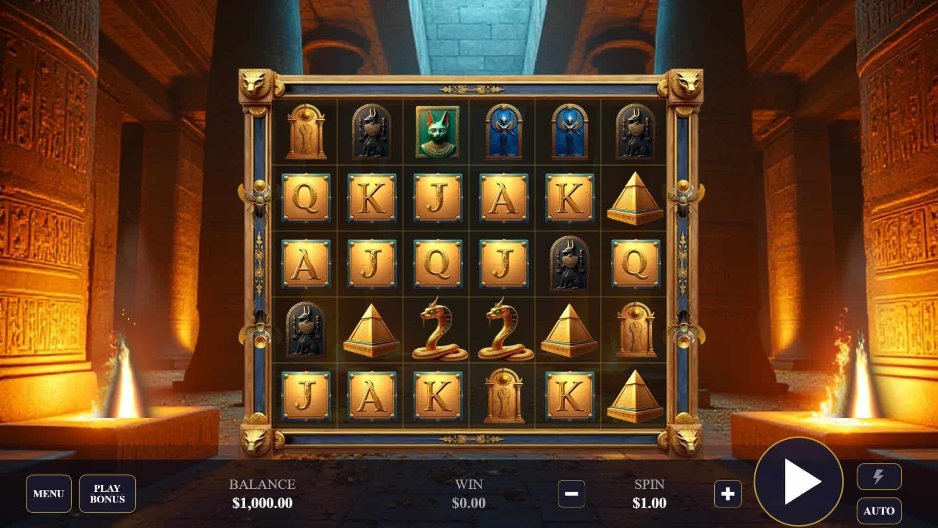 Pharaohs Cascade slot gameplay reels