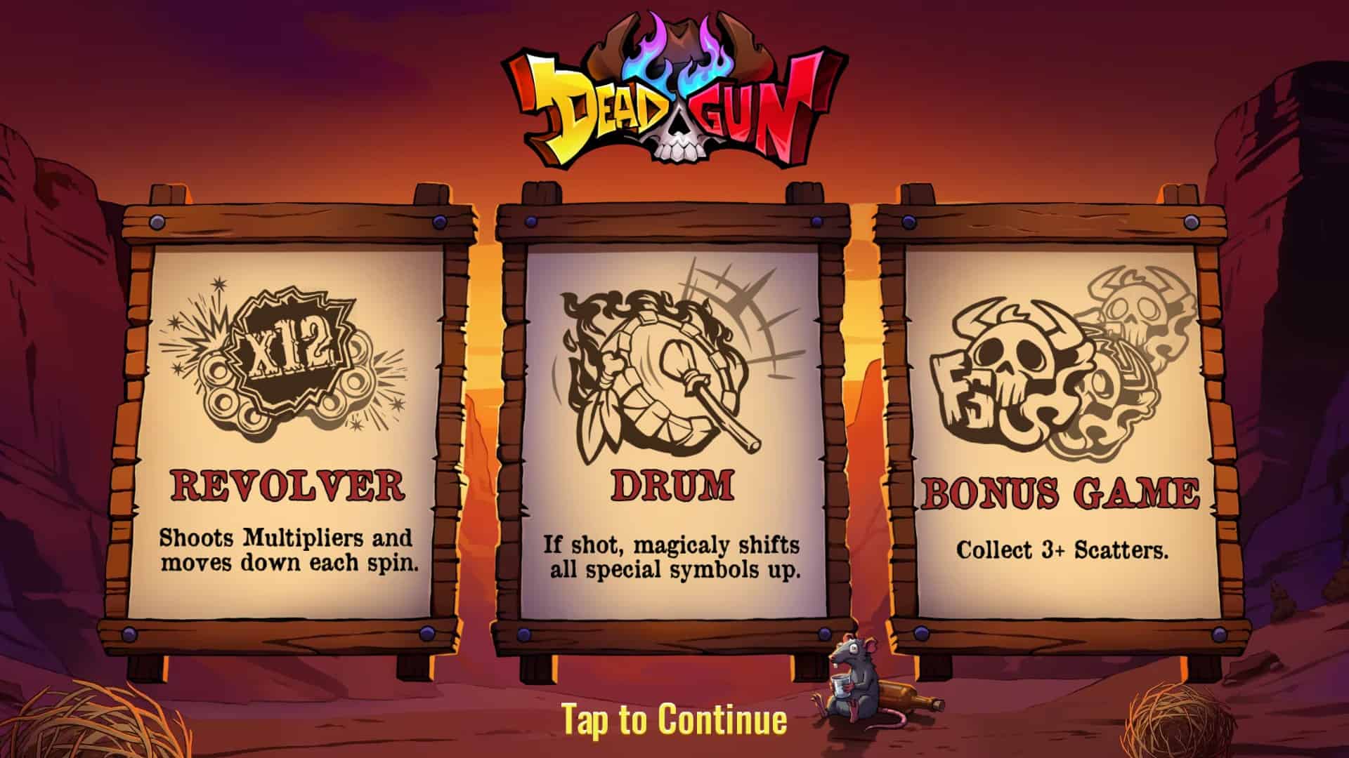 Dead Gun slot intro screen