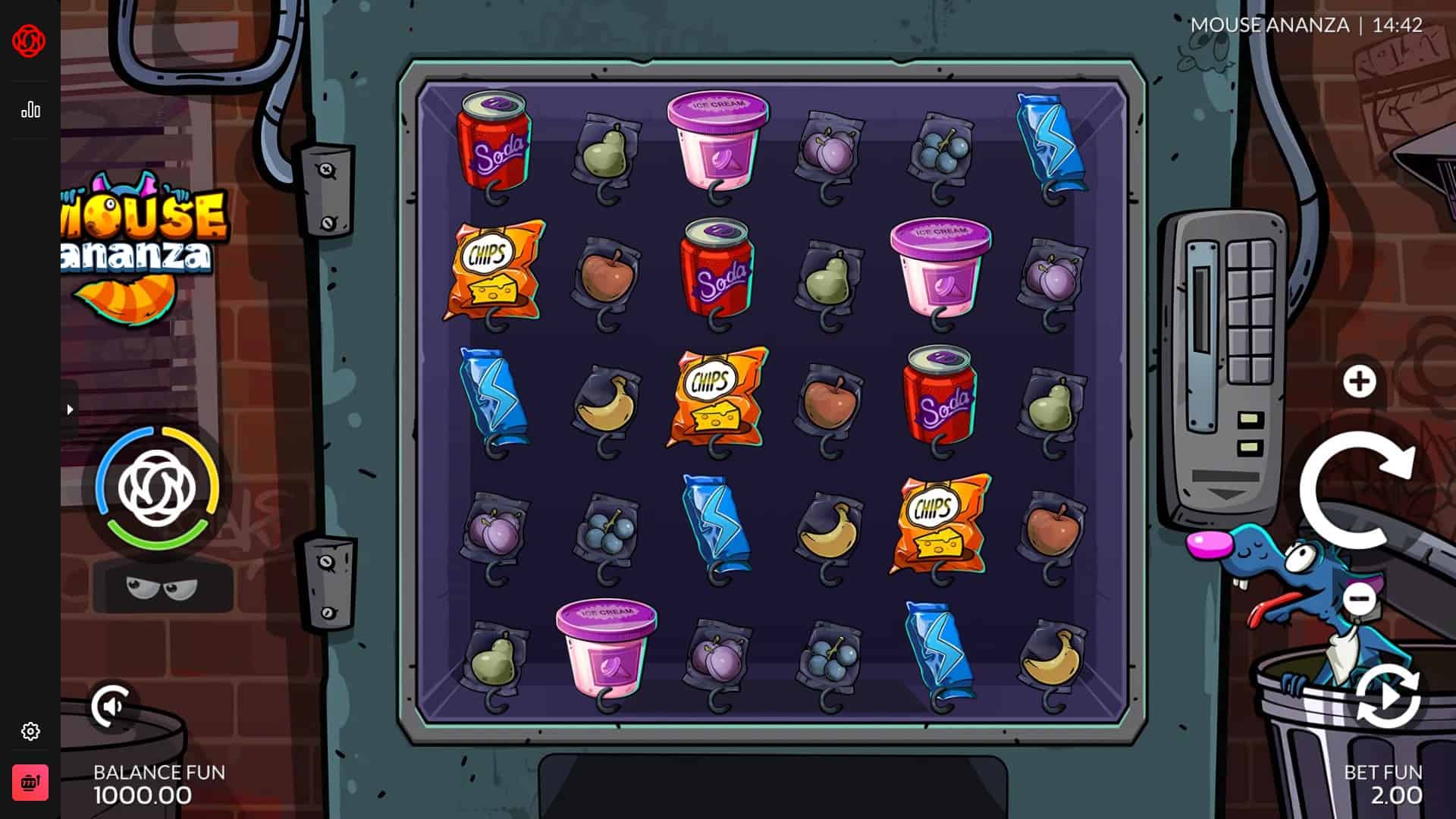 Mouse Ananza slot gameplay reels